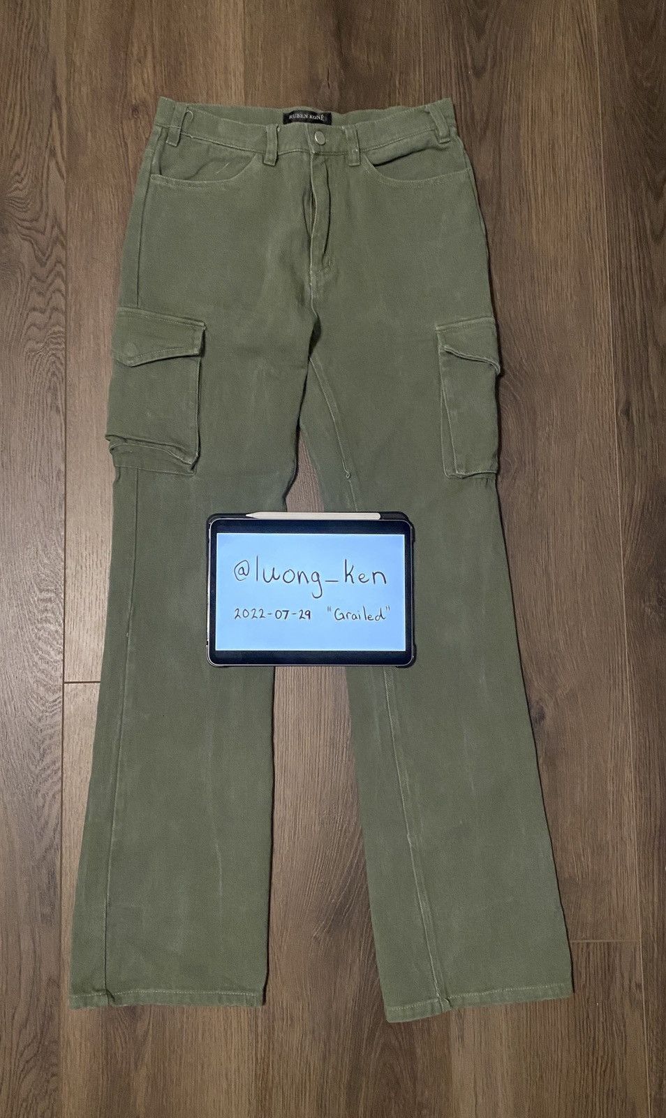 Ruben Kone Flared Cargo Pants “Olive”