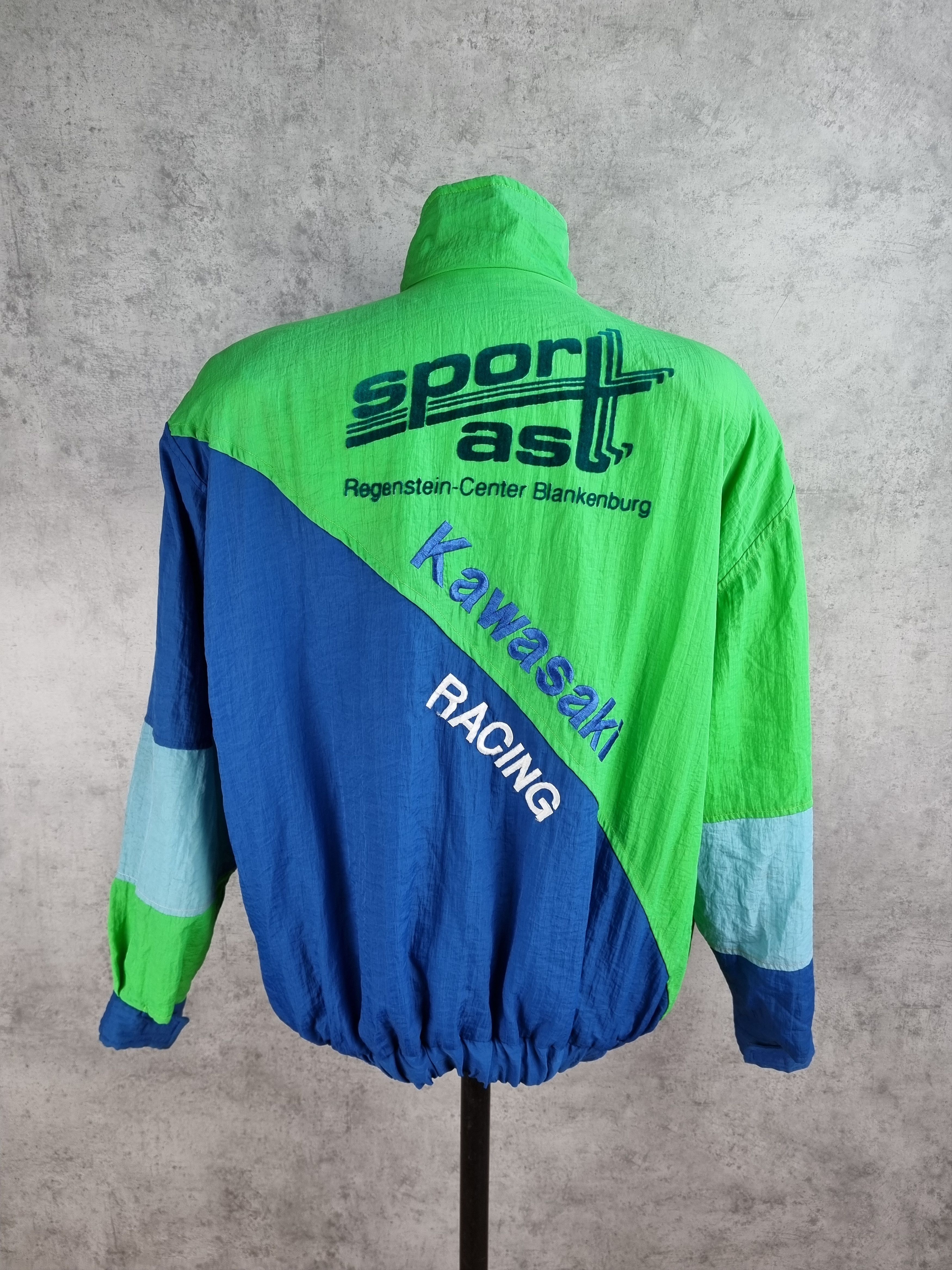 Japanese Brand × Sports Specialties 80s Kawasaki Motorrad Nylon Equipment Track top Size US XL / EU 56 / 4 - 5 Thumbnail