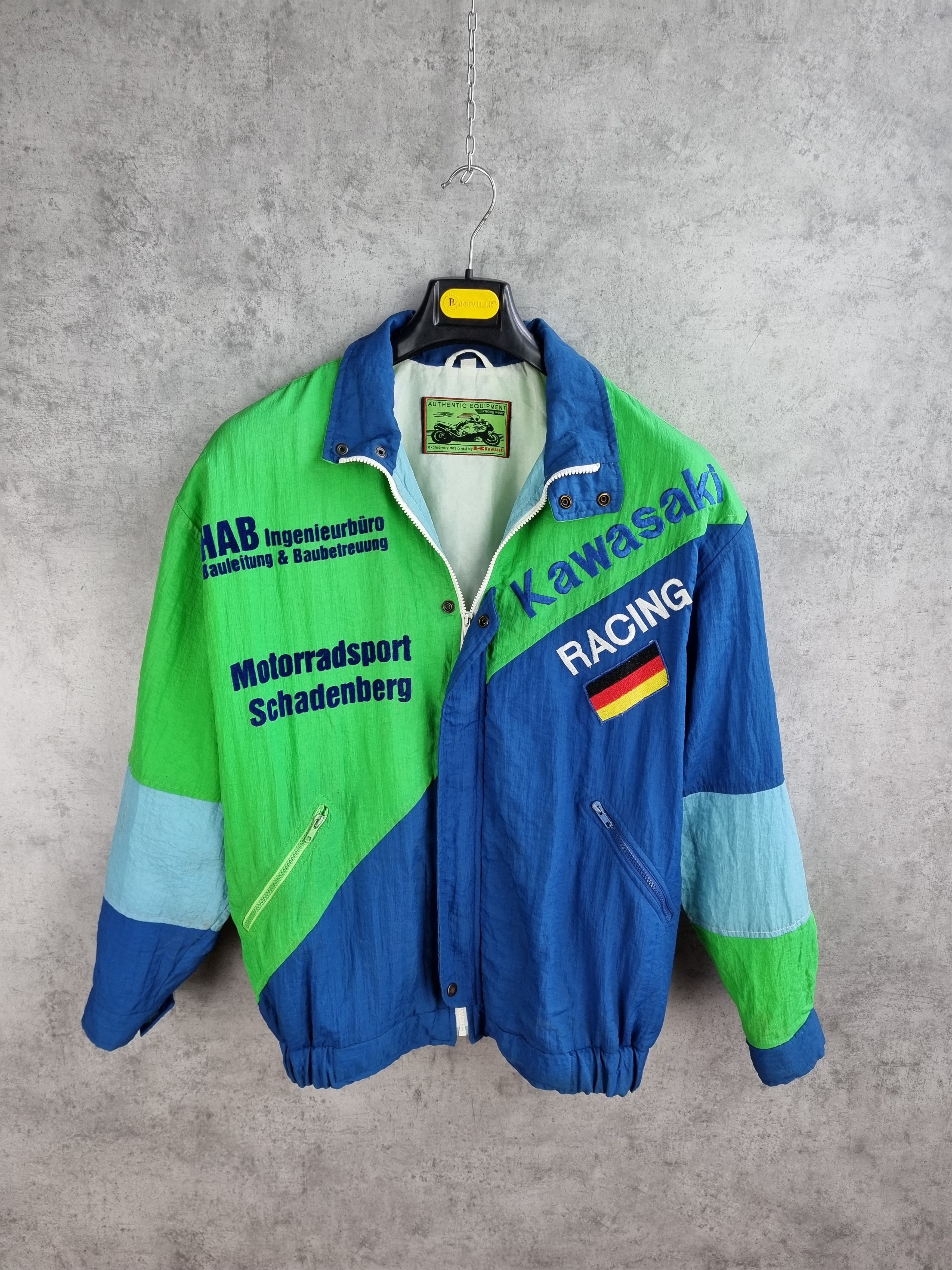 Japanese Brand × Sports Specialties 80s Kawasaki Motorrad Nylon Equipment Track top Size US XL / EU 56 / 4 - 2 Thumbnail