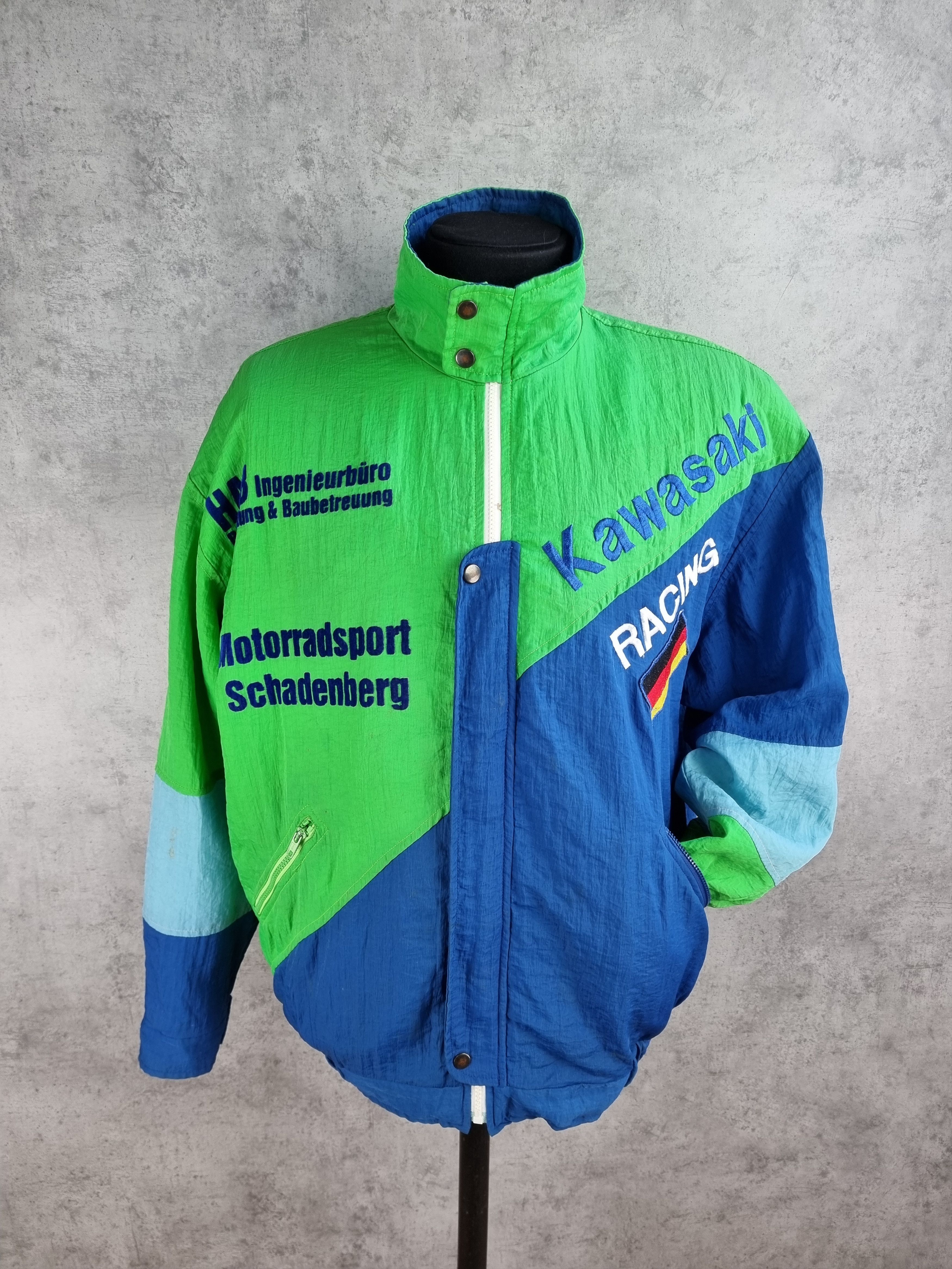 Japanese Brand × Sports Specialties 80s Kawasaki Motorrad Nylon Equipment Track top Size US XL / EU 56 / 4 - 1 Thumbnail