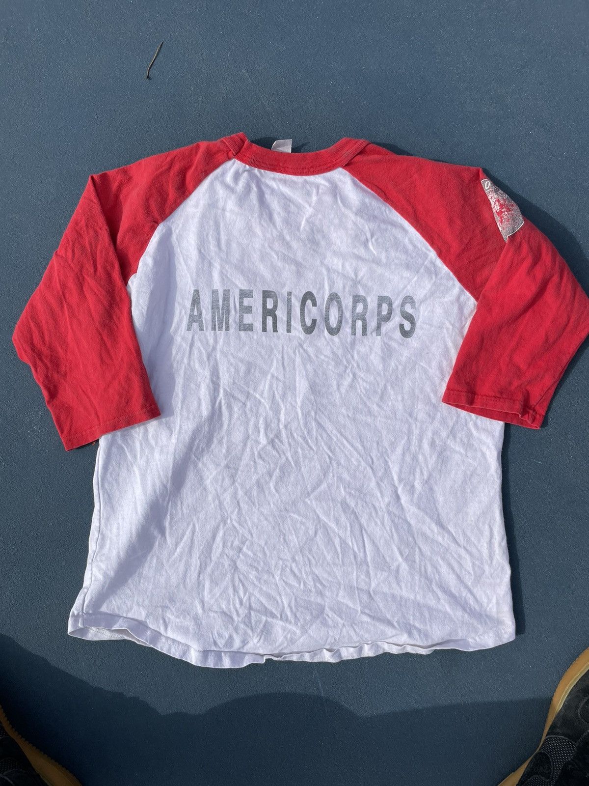 Vintage 80s/70s Marine Corps Notre Dame Church Volunteer Raglan Size US M / EU 48-50 / 2 - 5 Thumbnail