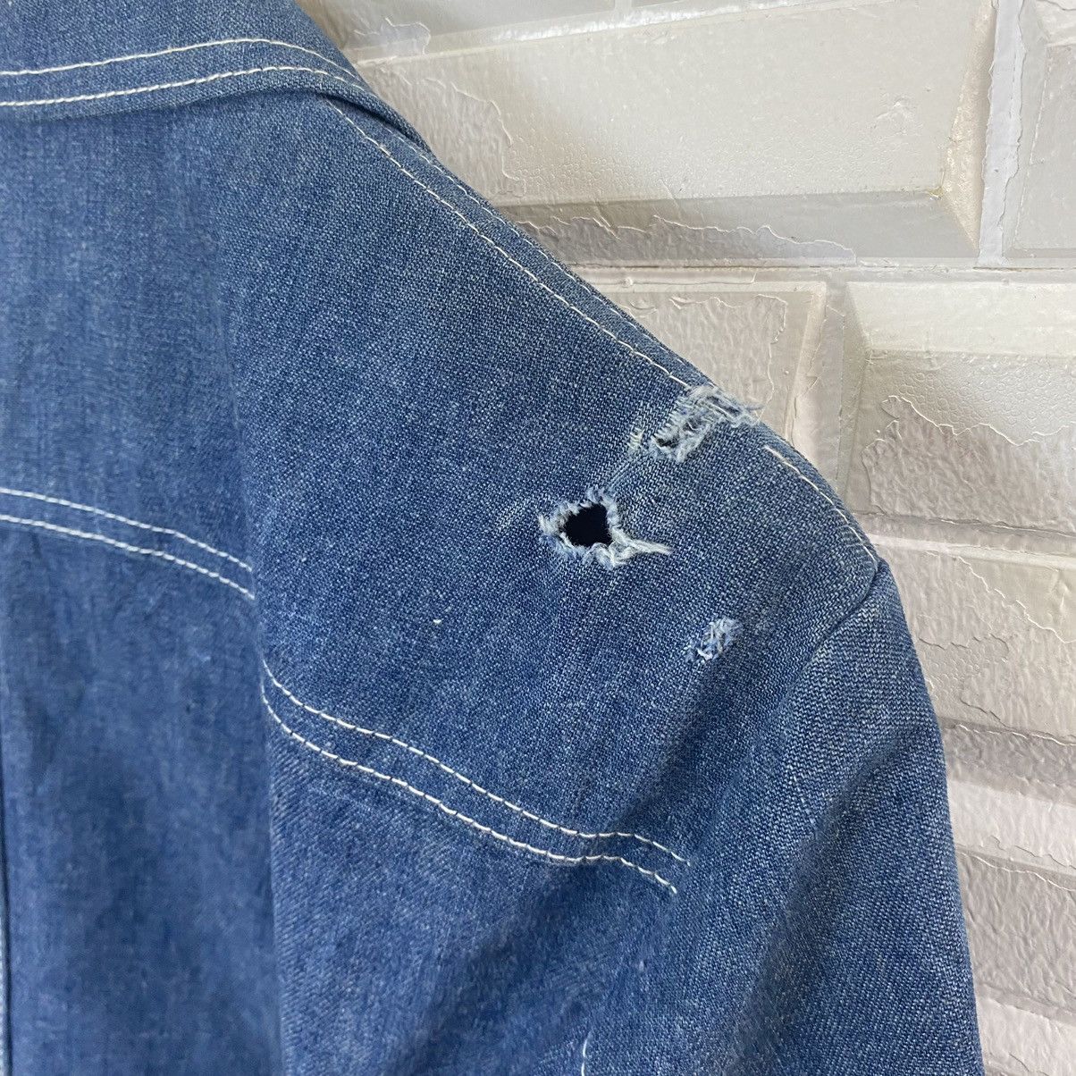 Lee Vintage 70's Lee Set Blue Denim military style blazer Size 42L - 9 Thumbnail
