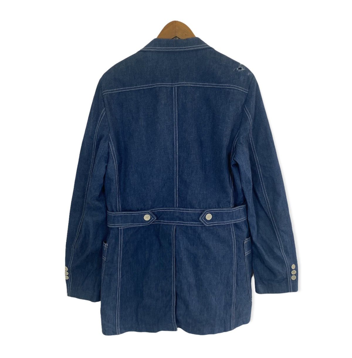 Lee Vintage 70's Lee Set Blue Denim military style blazer Size 42L - 2 Thumbnail