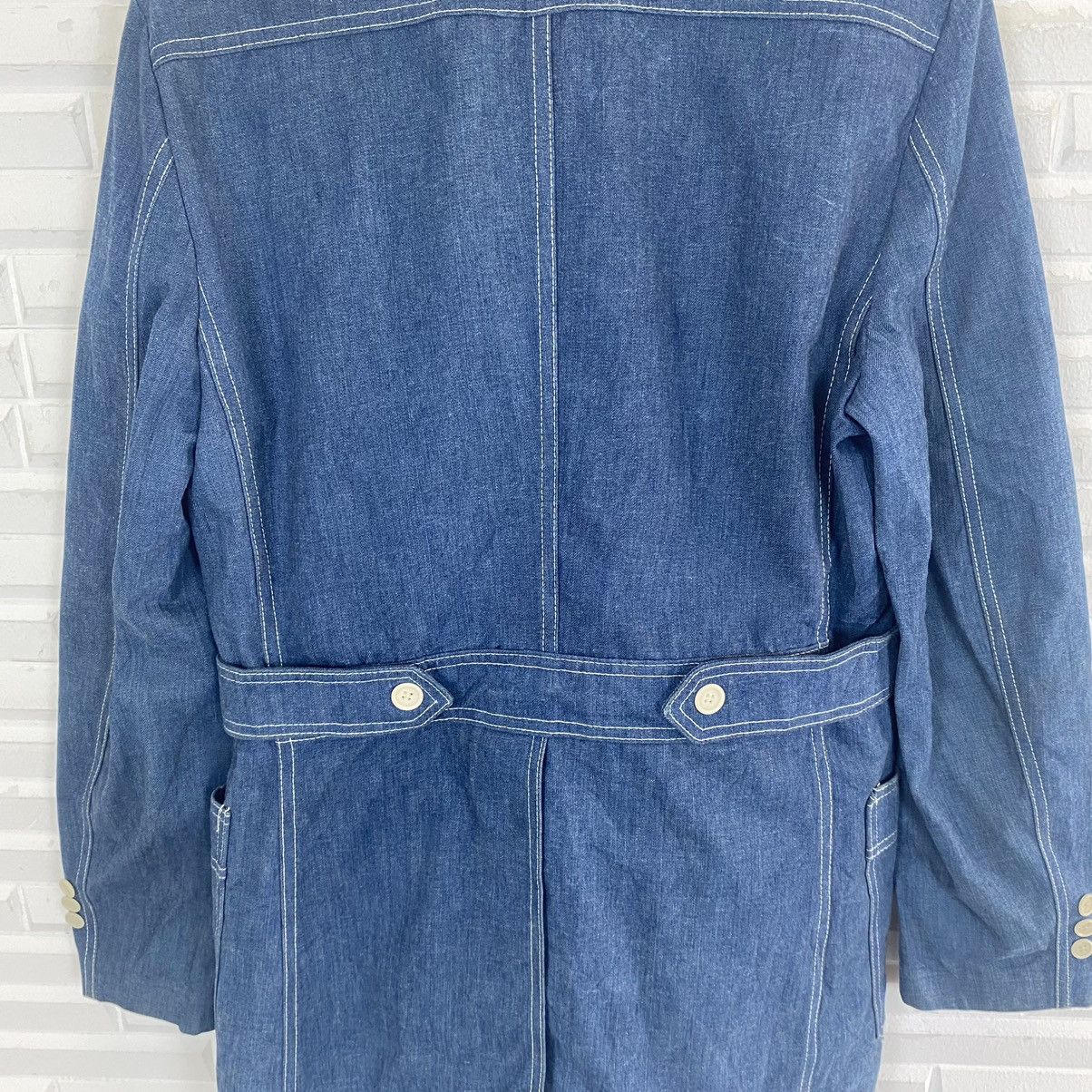 Lee Vintage 70's Lee Set Blue Denim military style blazer Size 42L - 8 Thumbnail