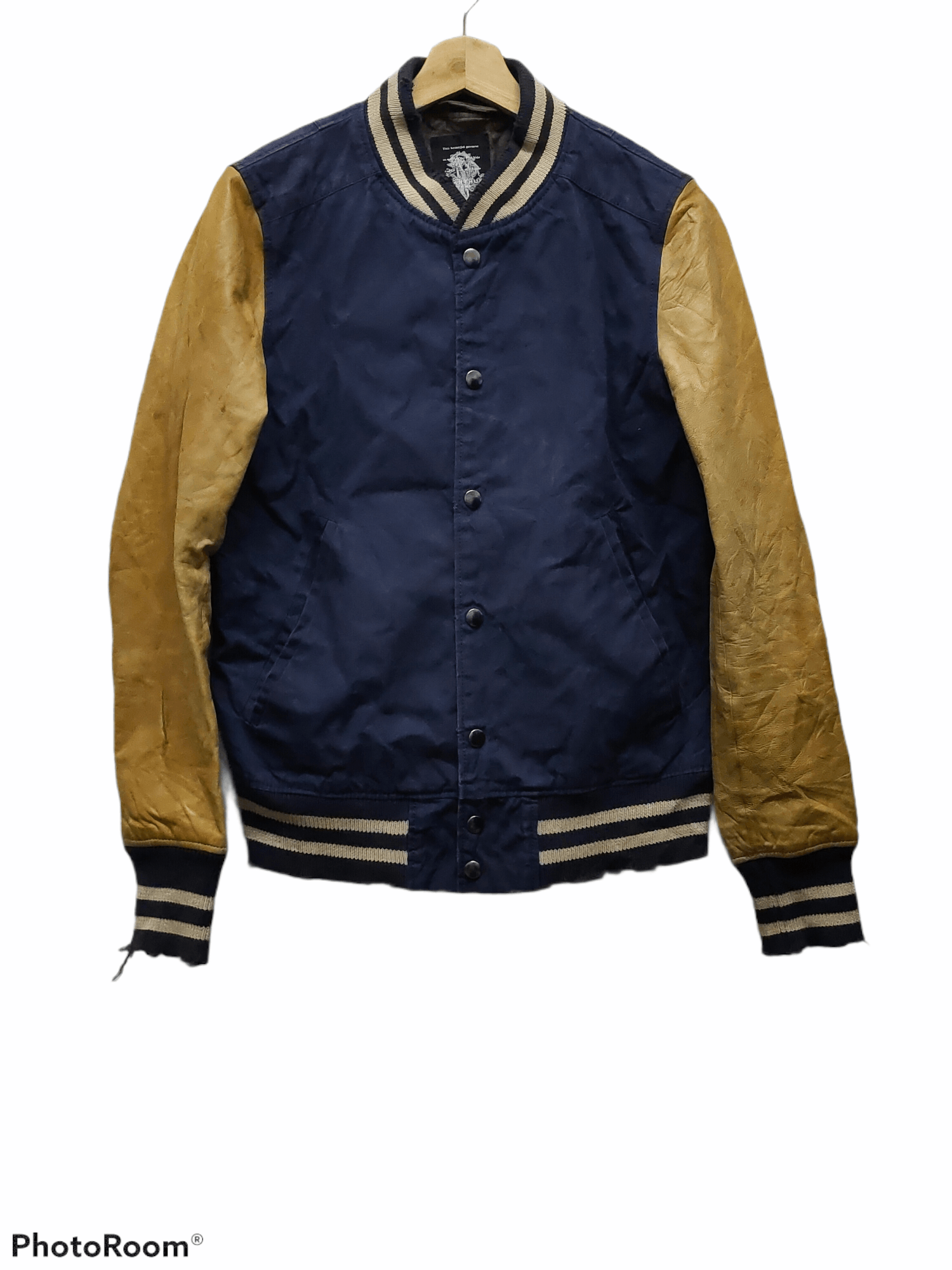 Vintage Vintage varsity jacket acanthus leather very rare Size US L / EU 52-54 / 3 - 1 Thumbnail