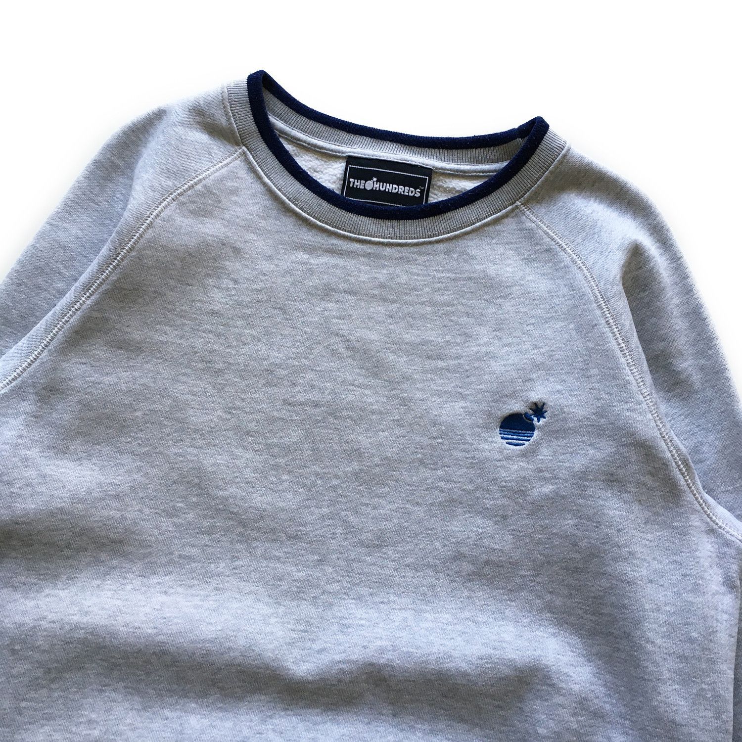 The Hundreds Heavy Cotton Heather Grey Embroidered Logo Sweatshirt Size US M / EU 48-50 / 2 - 2 Thumbnail