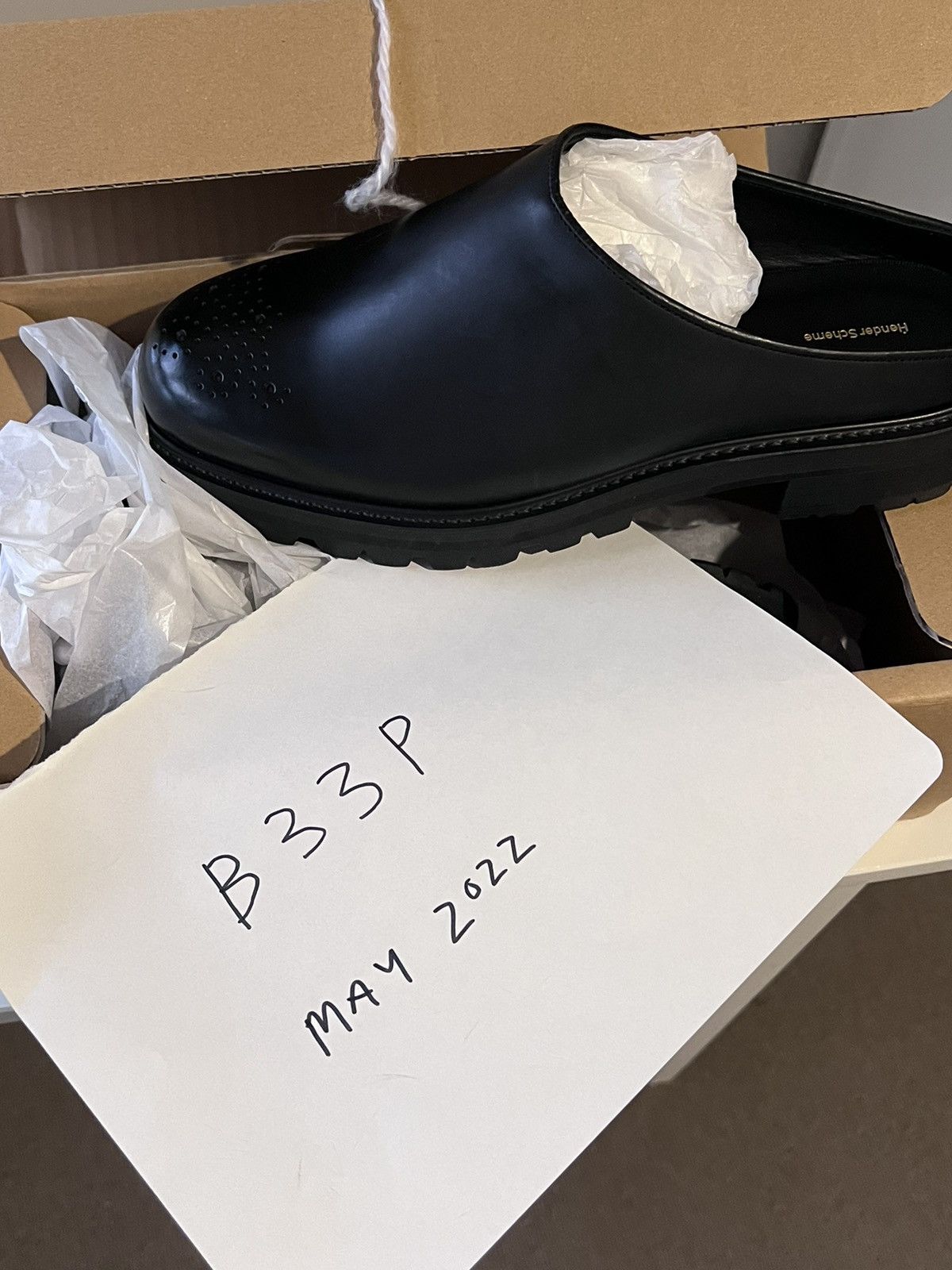 Hender Scheme Commando mule black slide | Grailed