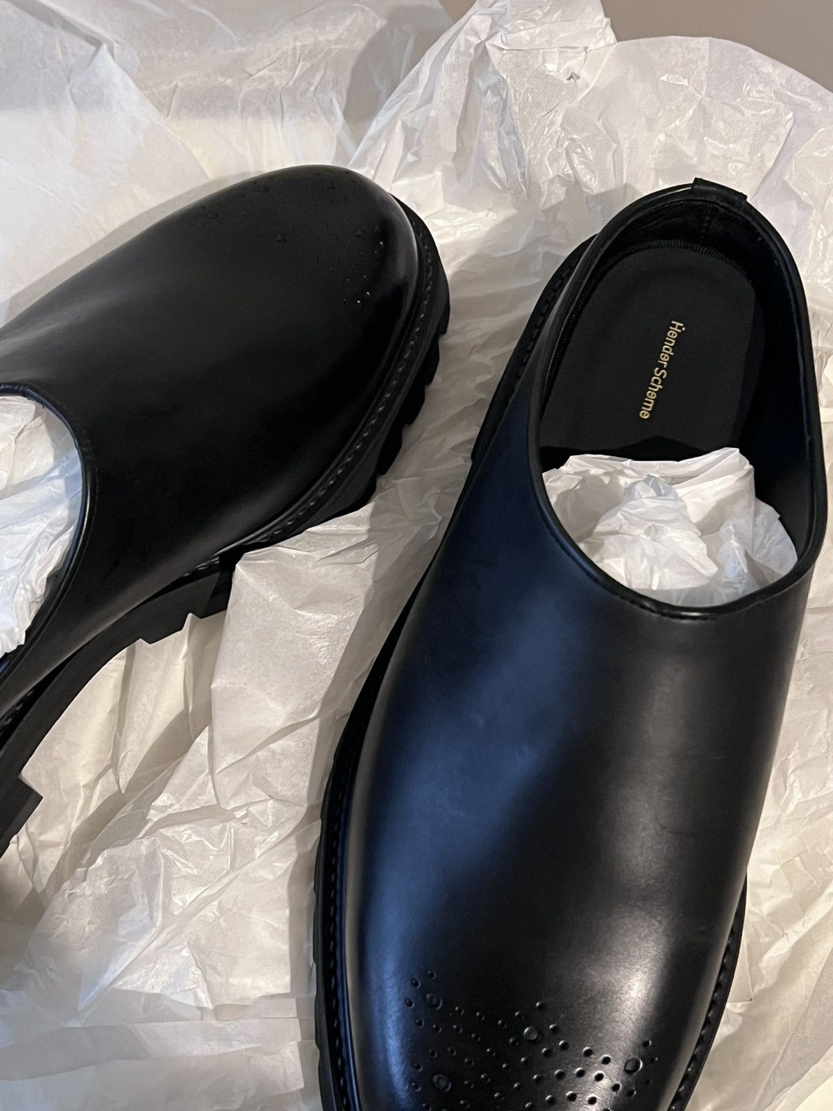 Hender Scheme Commando mule black slide | Grailed