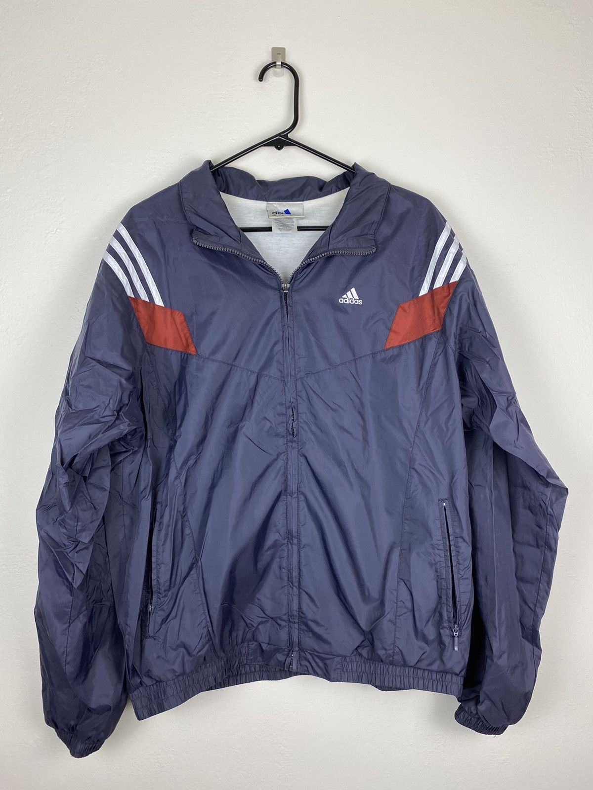 Adidas × Vintage Vintage 90’s Adidas Zip Up Windbreaker Jacket Blue Light Size US M / EU 48-50 / 2 - 1 Thumbnail