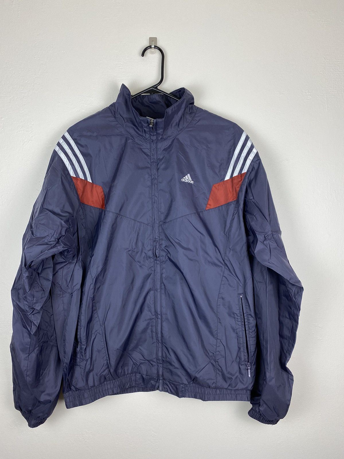 Adidas × Vintage Vintage 90’s Adidas Zip Up Windbreaker Jacket Blue Light Size US M / EU 48-50 / 2 - 2 Thumbnail