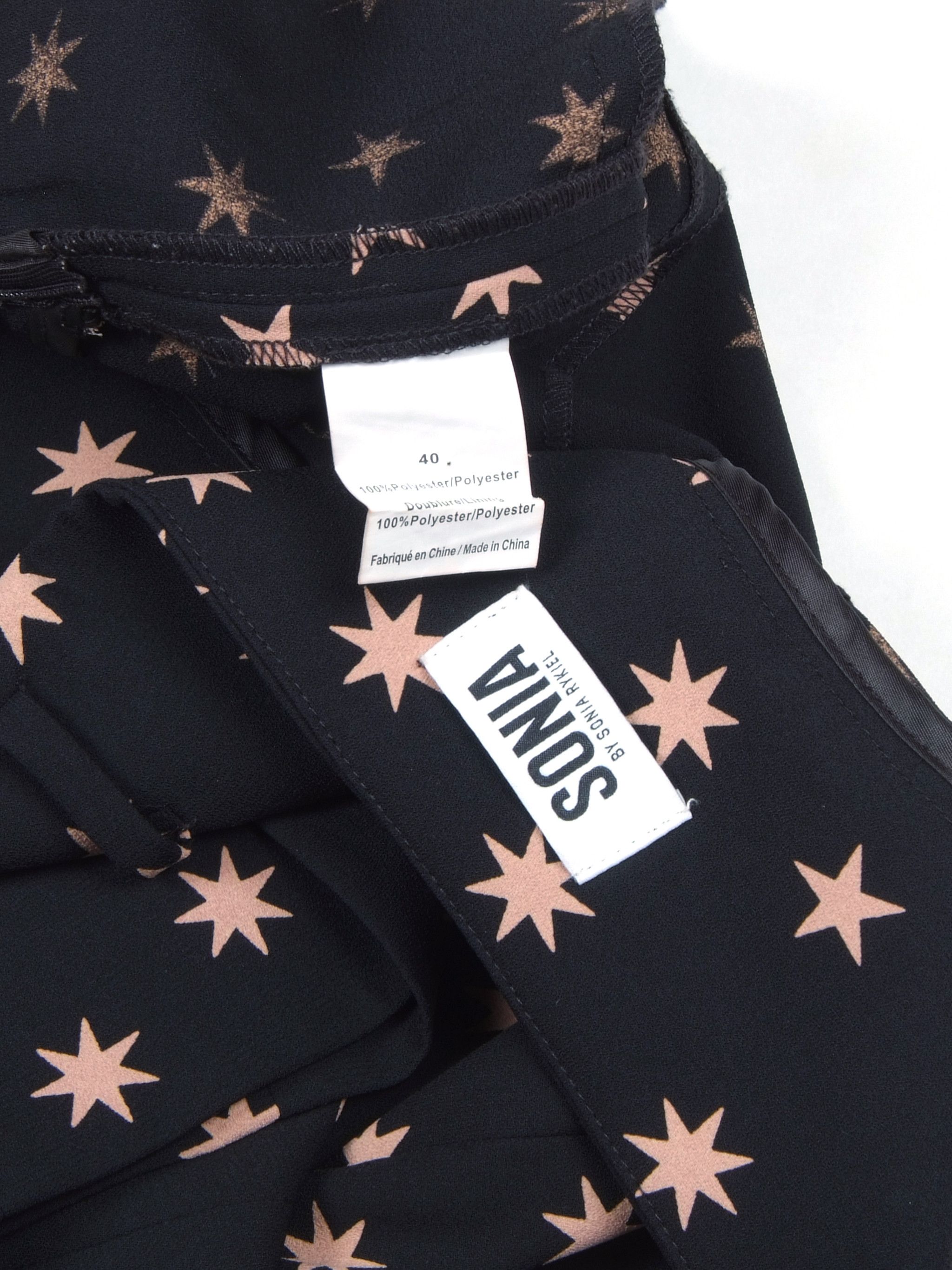 Sonia Rykiel Sonia Rykiel Star Black Mini Skirt Size 28" / US 6 / IT 42 - 4 Thumbnail