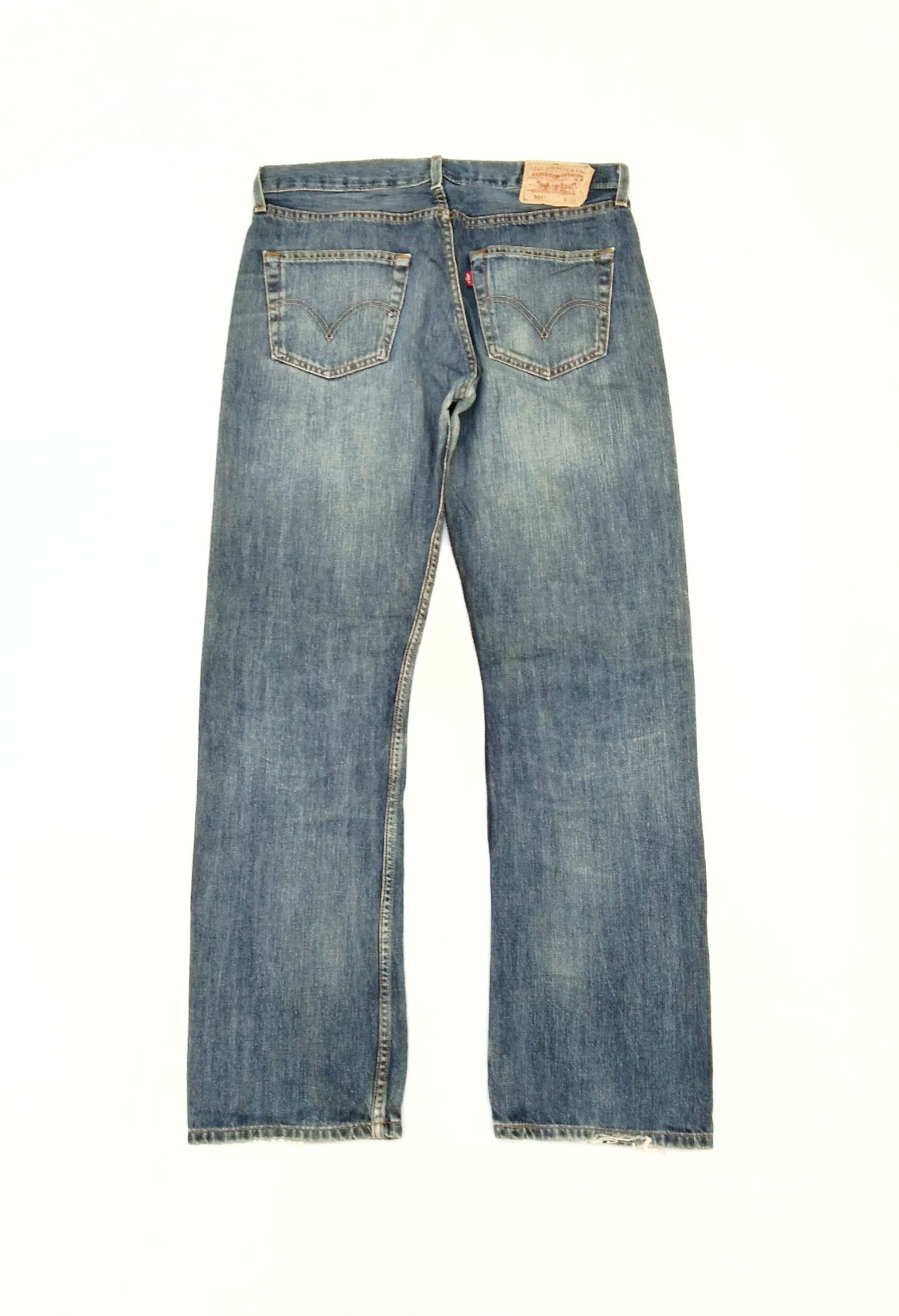 Levi's × Vintage Vintage Levis 501 Straight Leg Distressed Jeans 33x32 Size US 34 / EU 50 - 2 Thumbnail