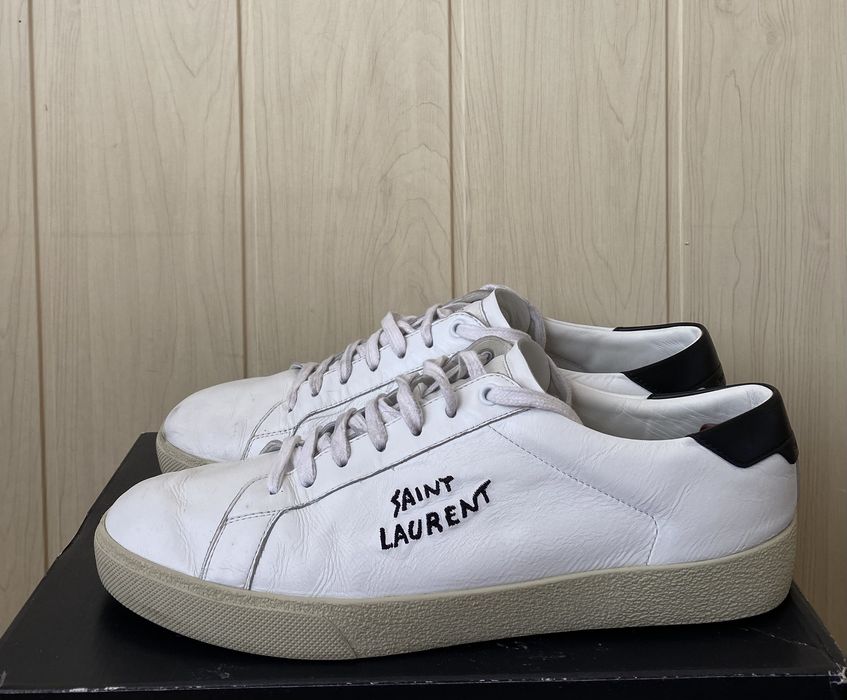 Saint Laurent Paris Saint Laurent Sl06 Court Leather Signature Sneaker Grailed 8175