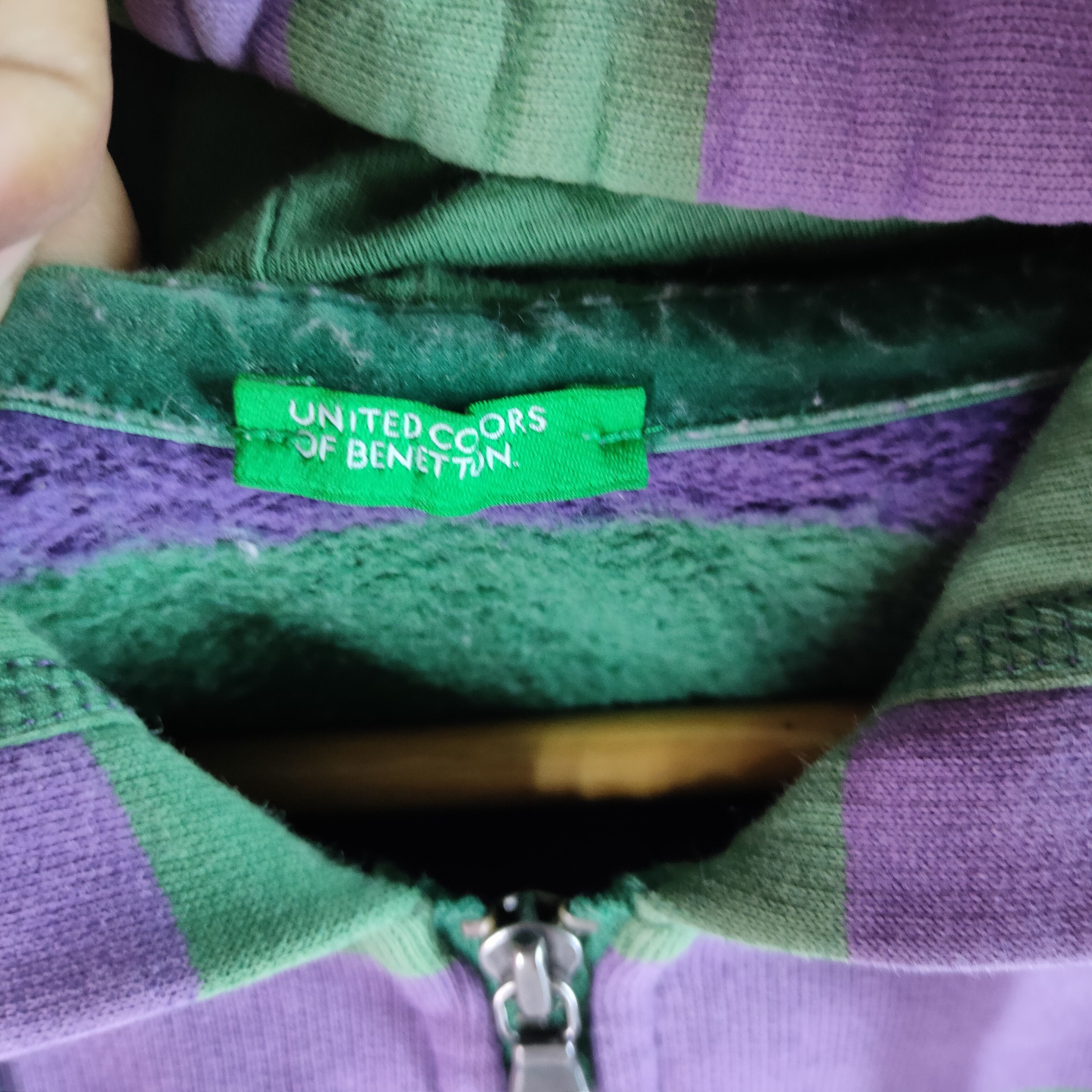 United Colors Of Benetton UNITED COLOR OF BENETTON Stripe Pattern Hoodie Sweatshirt Size US M / EU 48-50 / 2 - 3 Thumbnail