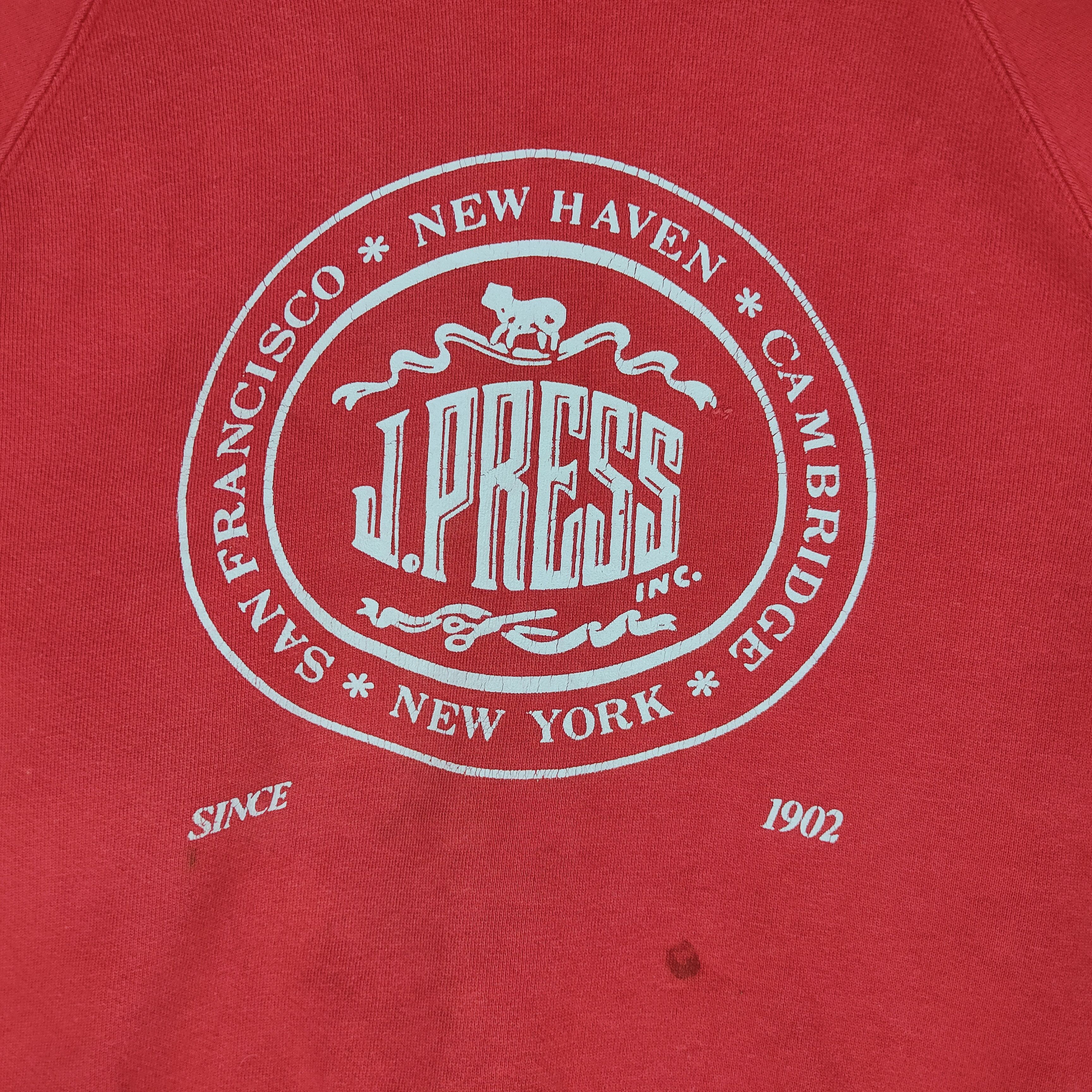 J. Press × Japanese Brand Vintage J. PRESS SWEATSHIRT Big Logo Red Small Size Size US S / EU 44-46 / 1 - 3 Thumbnail