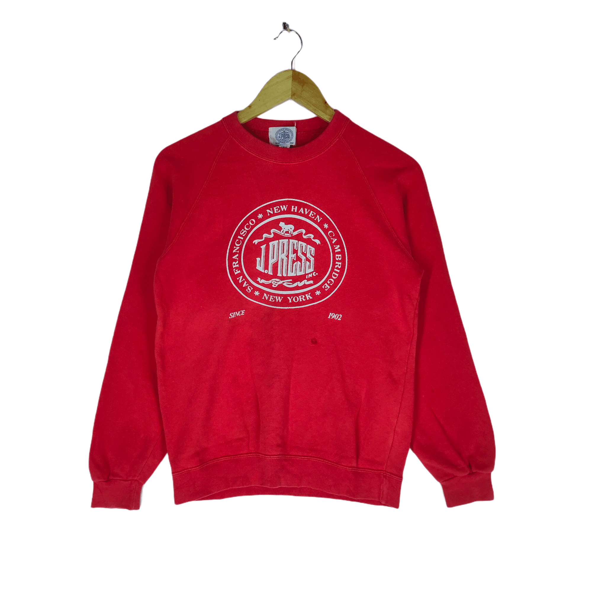 J. Press × Japanese Brand Vintage J. PRESS SWEATSHIRT Big Logo Red Small Size Size US S / EU 44-46 / 1 - 1 Thumbnail