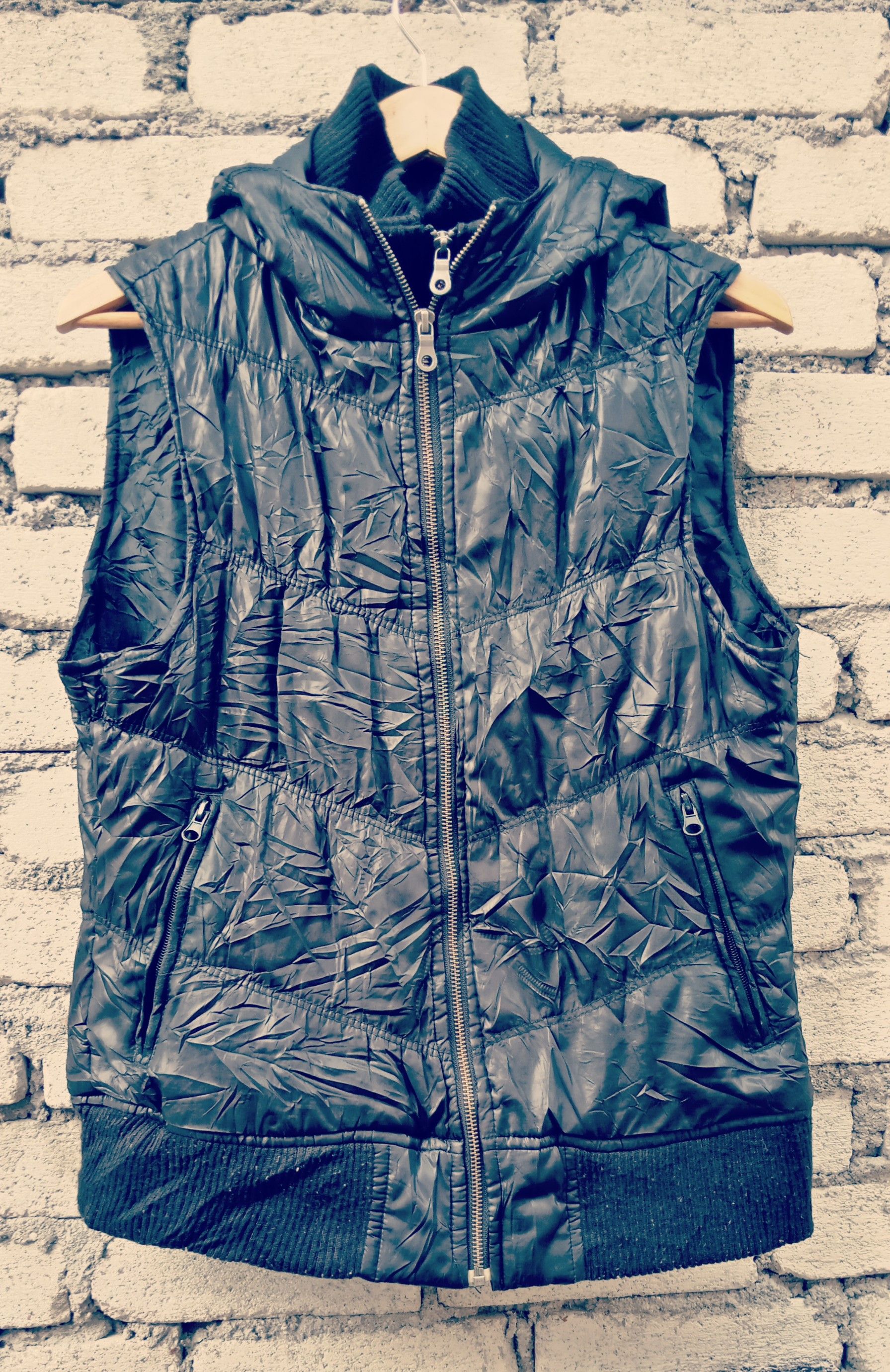 Vintage Von Dutch Puffer Hoodie vest Jacket