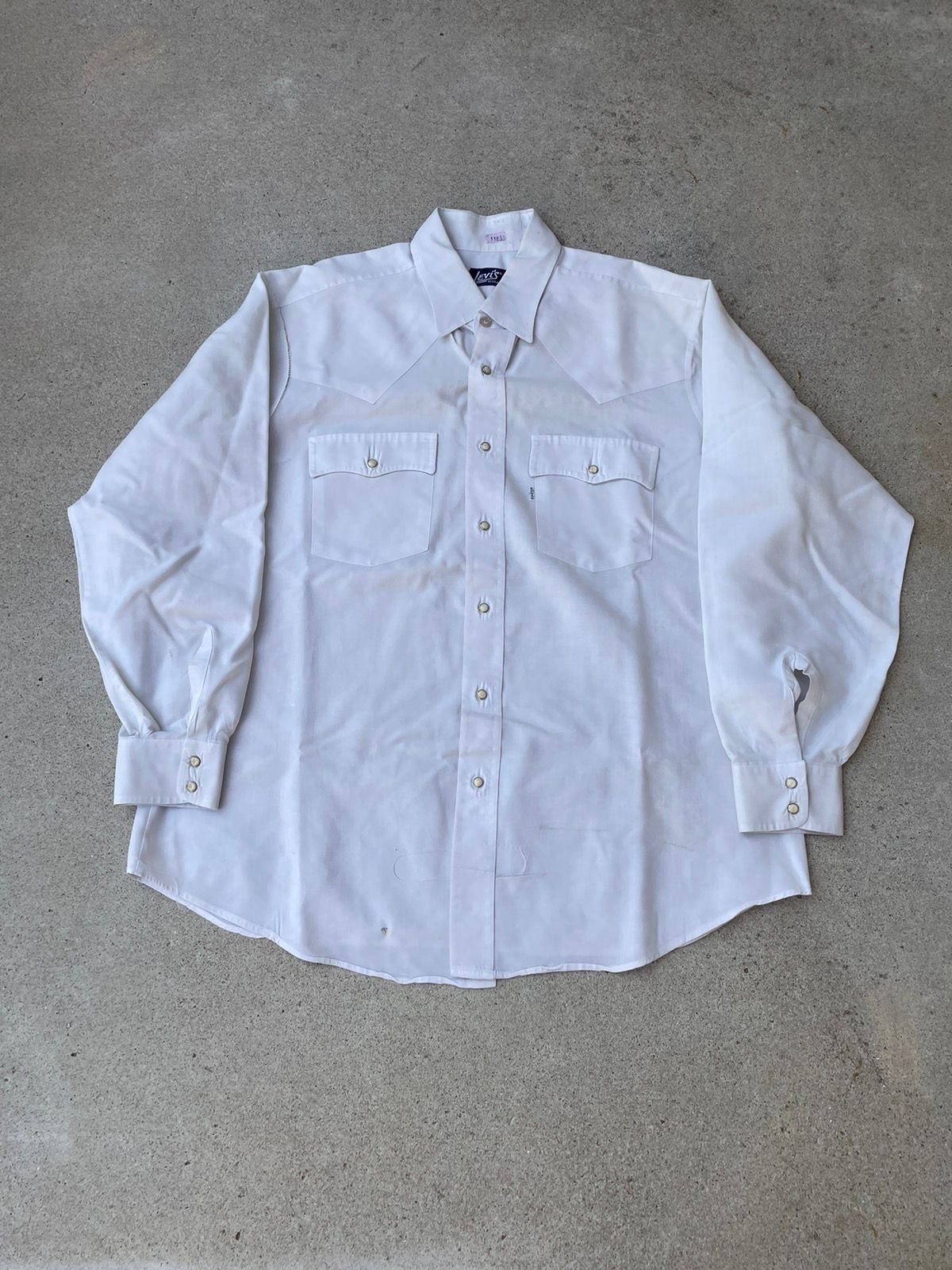 Vintage Vtg 80s Levis White Tab Western Pearl Snap Buttoned Shirt XL Size US XL / EU 56 / 4 - 1 Preview