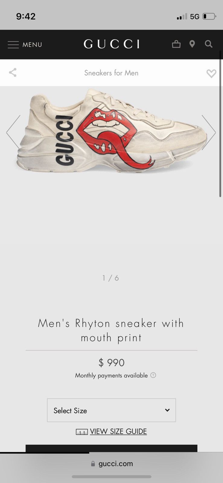 Gucci Gucci Rhyton With Mouth Print Size US 7 / EU 40 - 2 Thumbnail