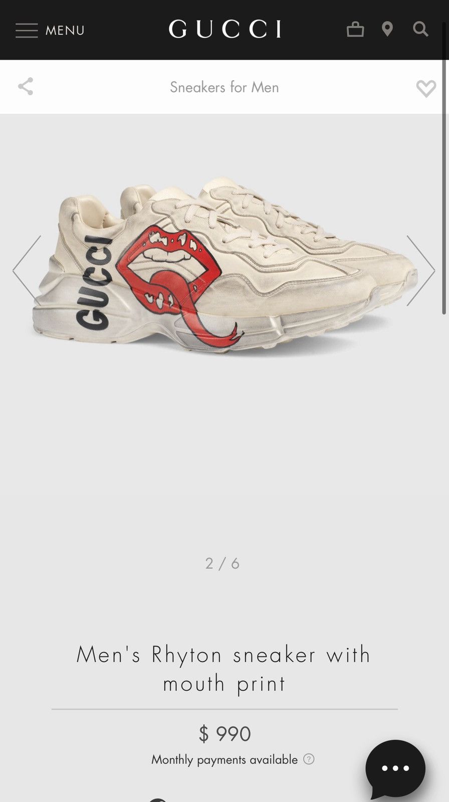 Gucci Gucci Rhyton With Mouth Print Size US 7 / EU 40 - 3 Thumbnail