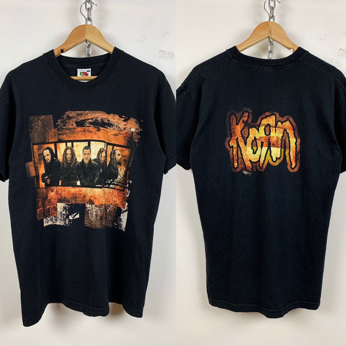 2002 Vintage Korn Black Double Sided Band T-Shirt