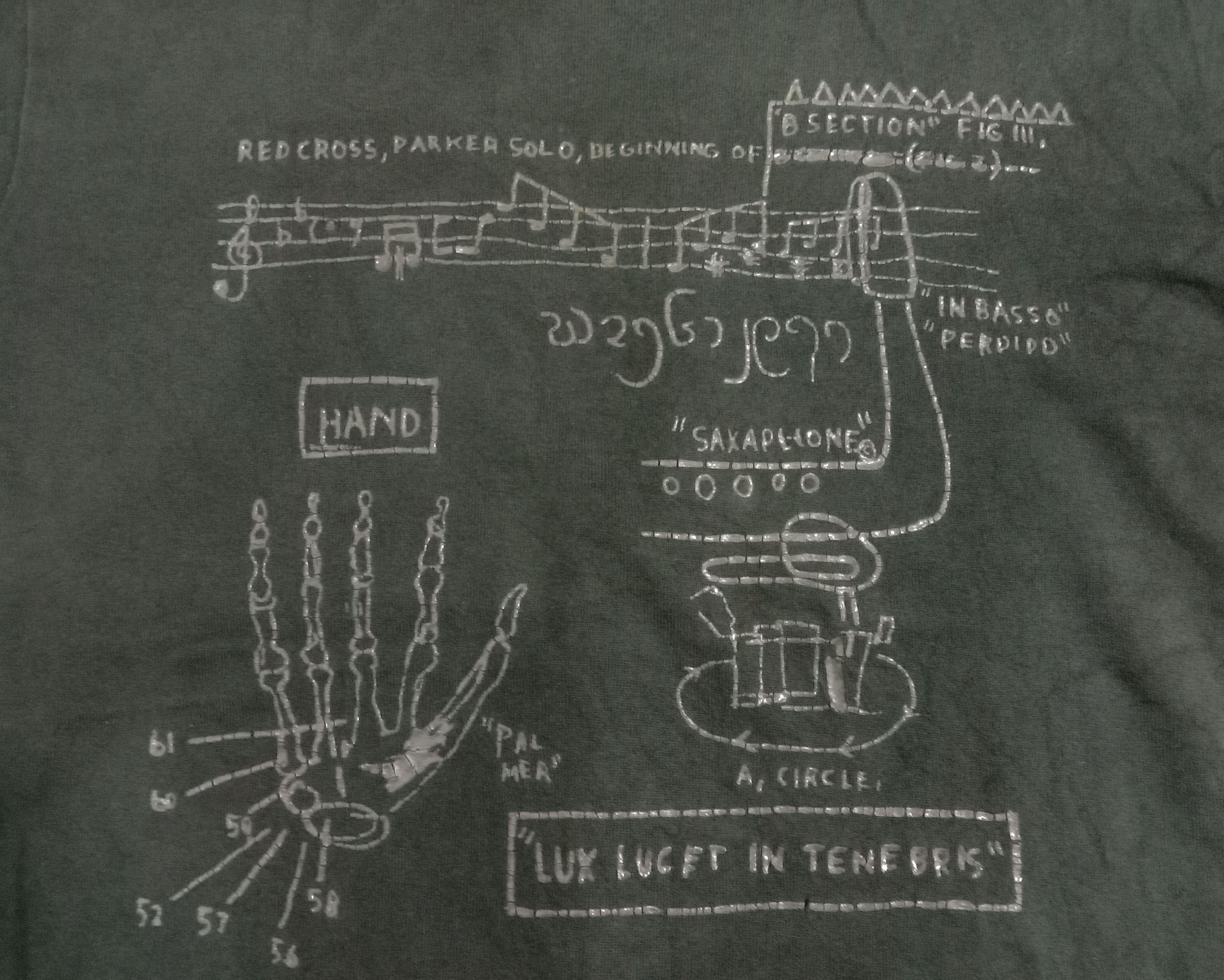 Jean-Michel Basquiat Vintage Jean Michel Basquiat Tee Music Art Skull Sketch Size US XS / EU 42 / 0 - 1 Thumbnail
