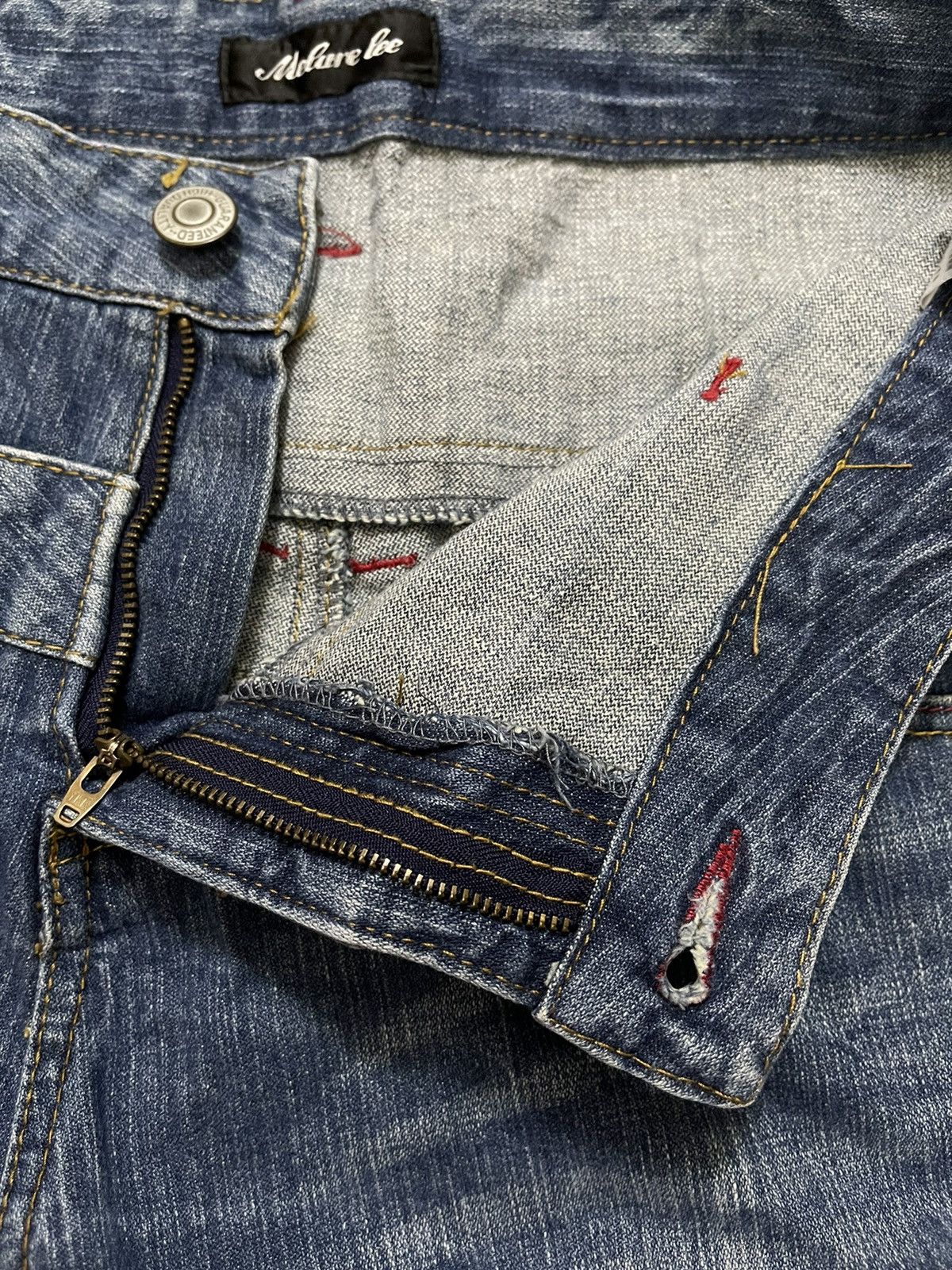 Designer × Japanese Brand Japanese Brand Melure Double Waist Distressed Denim Jeans Size US 34 / EU 50 - 3 Thumbnail