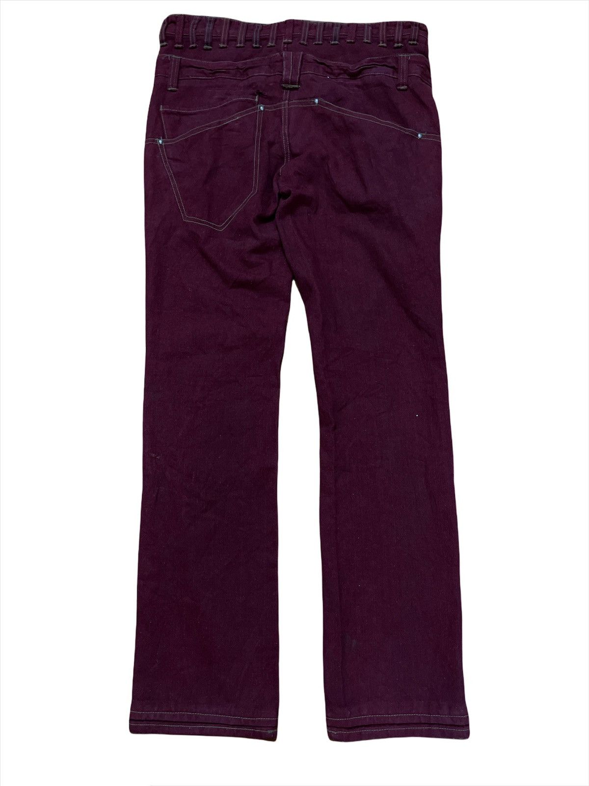 Designer × Japanese Brand × Seditionaries Japanese Brand Maroon Many Dope Double Waist Denim Jeans Size US 34 / EU 50 - 2 Thumbnail