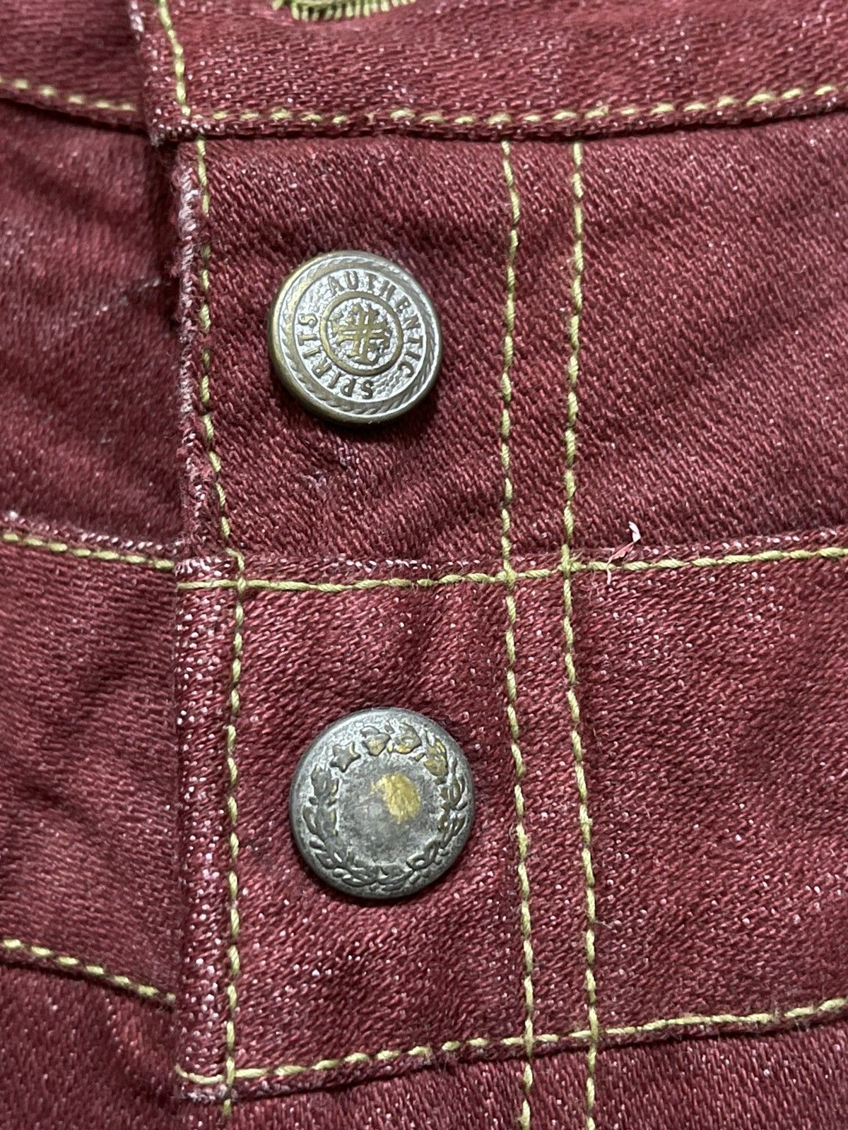 Designer × Japanese Brand × Seditionaries Japanese Brand Maroon Many Dope Double Waist Denim Jeans Size US 34 / EU 50 - 3 Thumbnail