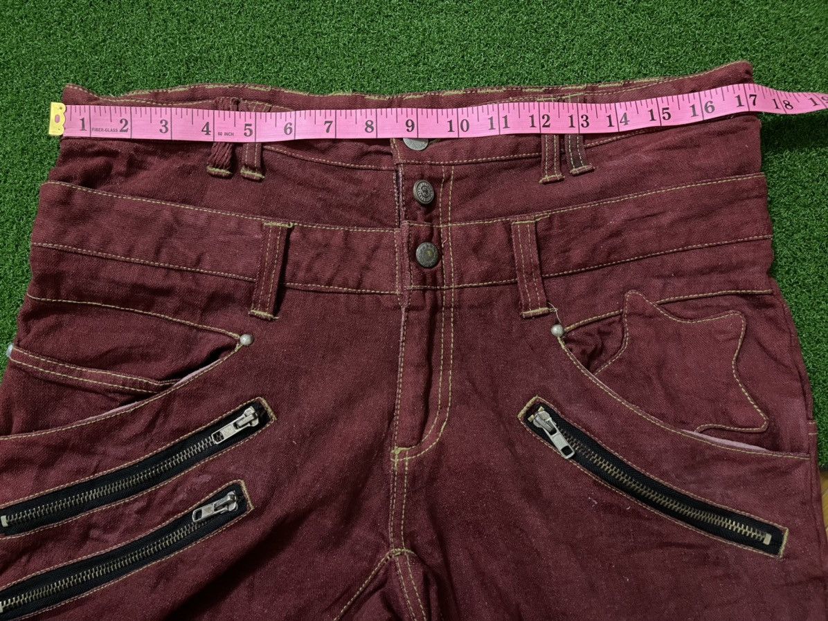 Designer × Japanese Brand × Seditionaries Japanese Brand Maroon Many Dope Double Waist Denim Jeans Size US 34 / EU 50 - 6 Thumbnail