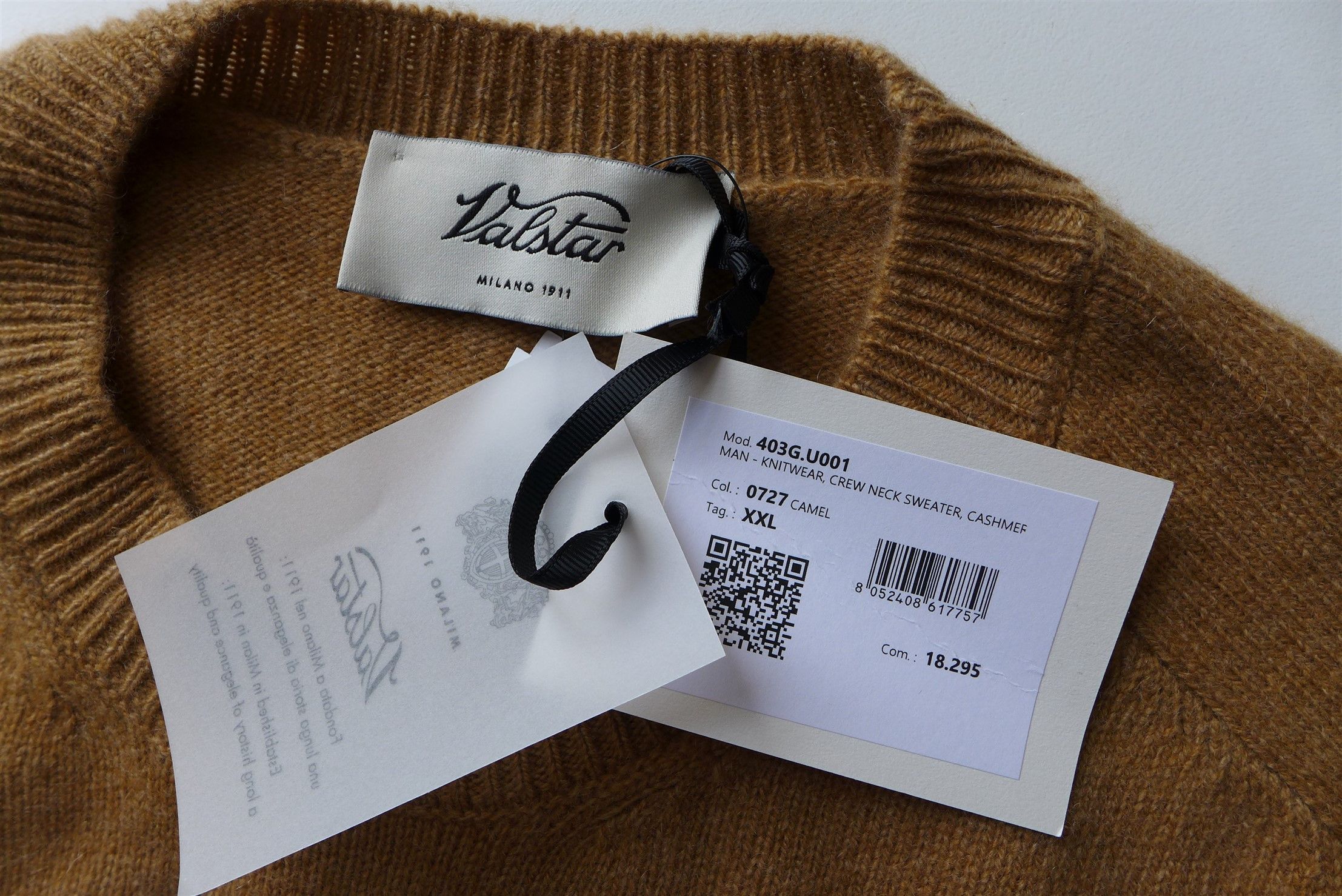 Valstar Valstar Crew Neck Sweater - Camel Cashmere Size US XXL / EU 58 / 5 - 7 Thumbnail