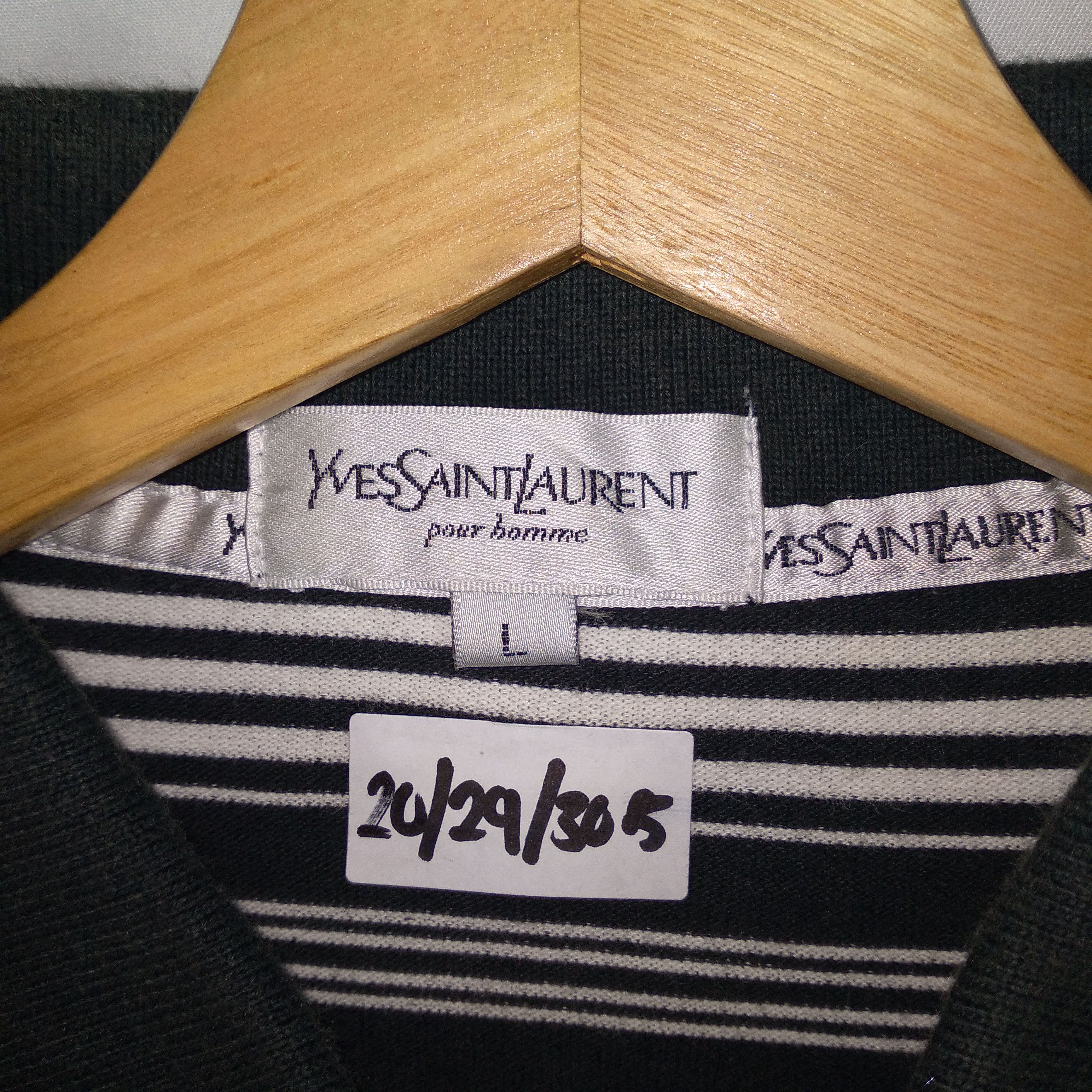 Designer × Vintage × Yves Saint Laurent Yves Saint Laurent Mini Logo Classic Stripes Polo Shirt Size US M / EU 48-50 / 2 - 9 Thumbnail