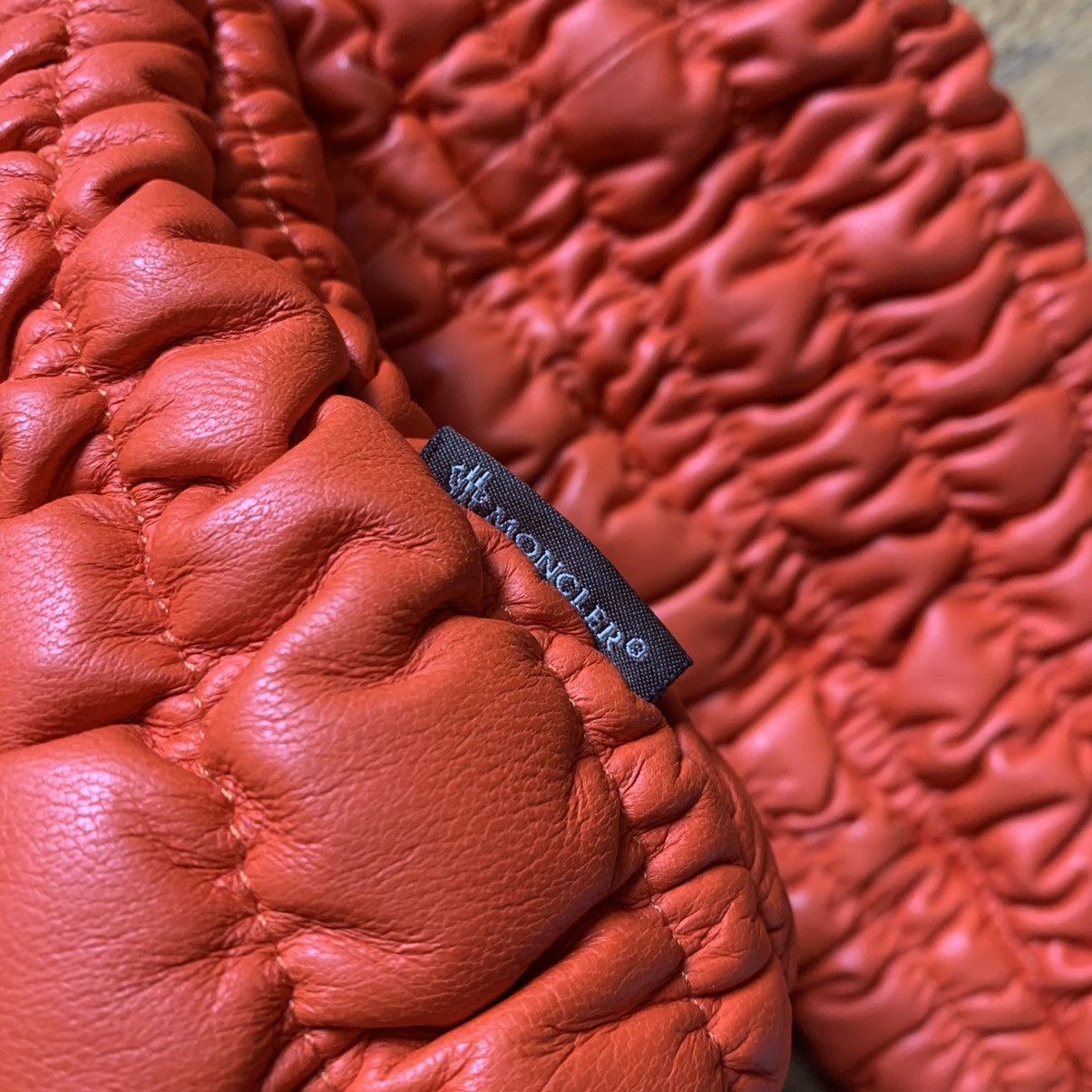 Moncler FW2003 Ruched Leather Down Jacket Size S / US 4 / IT 40 - 4 Thumbnail