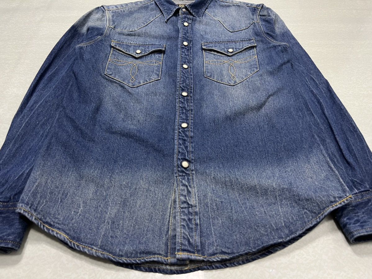 RRL Ralph Lauren RRL - Double RL - Western Denim Longsleeve Shirt Size US S / EU 44-46 / 1 - 8 Thumbnail