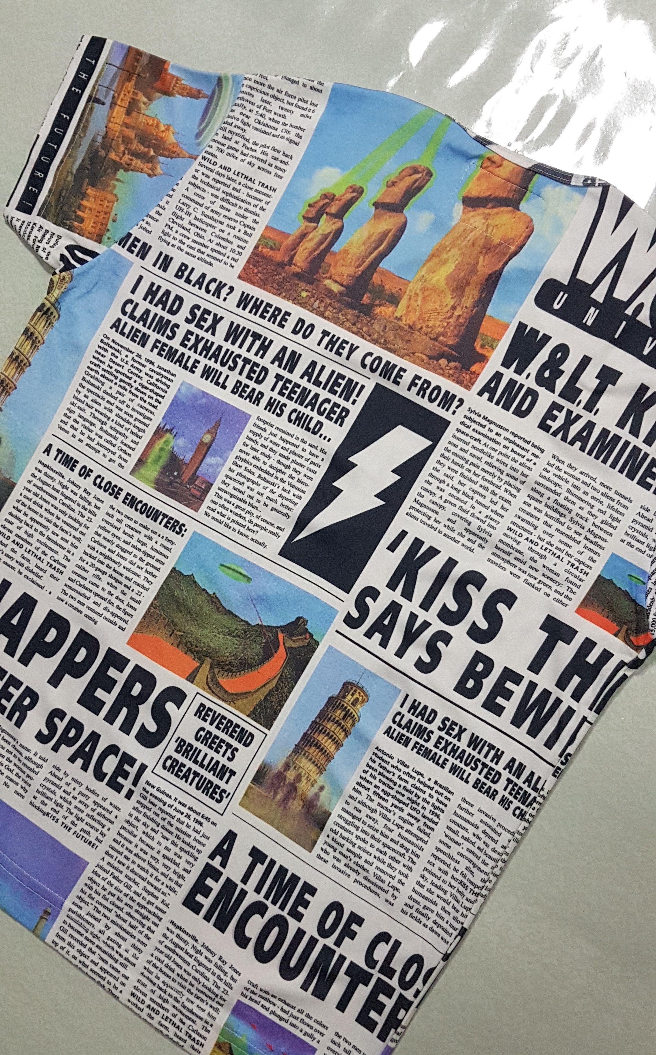 Walter Van Beirendonck W&LT Archive S/S 97' “Alien Newspaper Article” Shirt Size US S / EU 44-46 / 1 - 8 Thumbnail