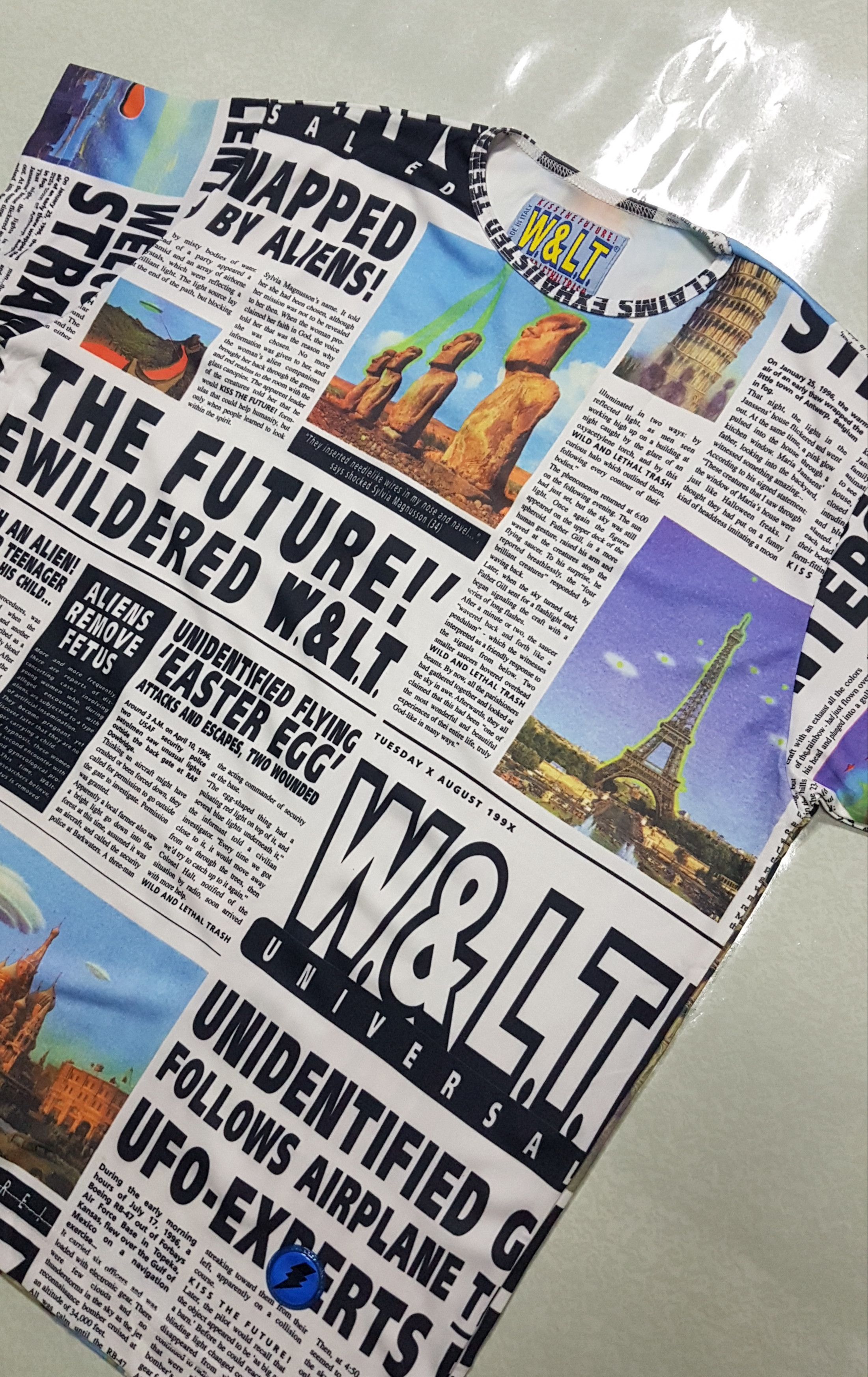 Walter Van Beirendonck W&LT Archive S/S 97' “Alien Newspaper Article” Shirt Size US S / EU 44-46 / 1 - 3 Thumbnail