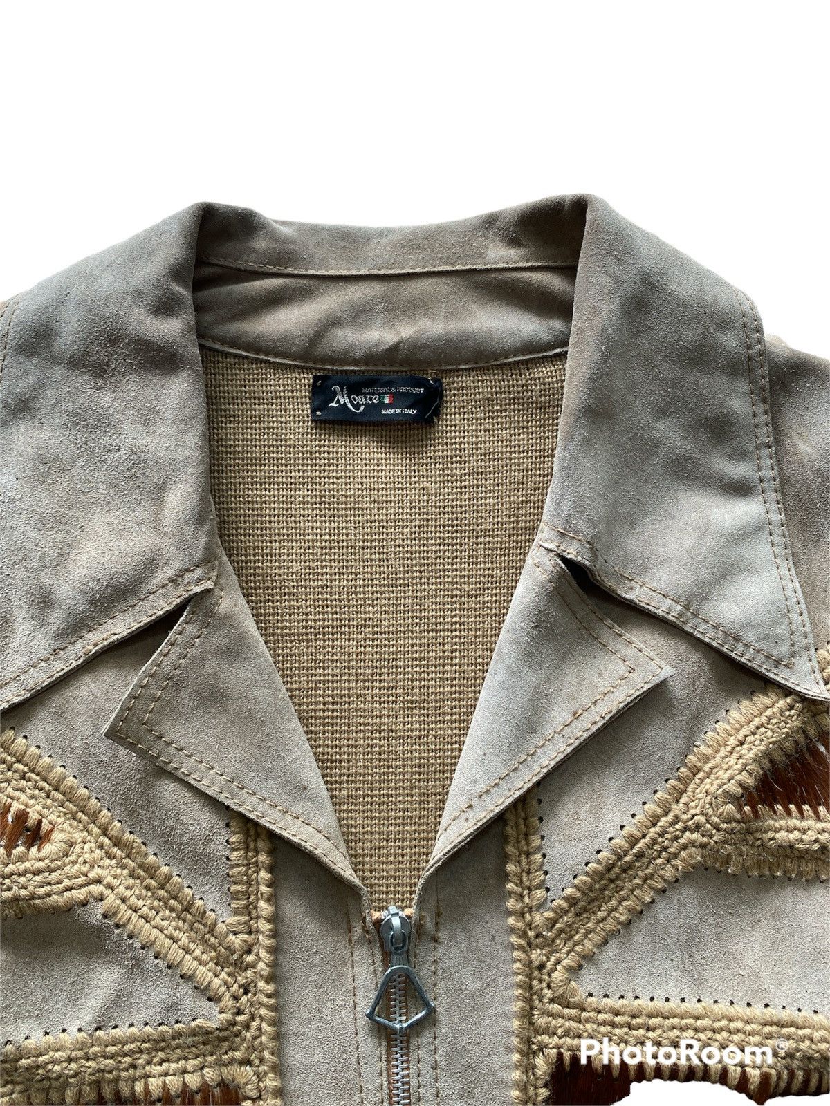 If Six Was Nine × Japanese Brand × Le Grande Bleu (L.G.B.) Vintage Moure Italy Handmade Jacket Knit Leather Patches Size US XL / EU 56 / 4 - 3 Thumbnail