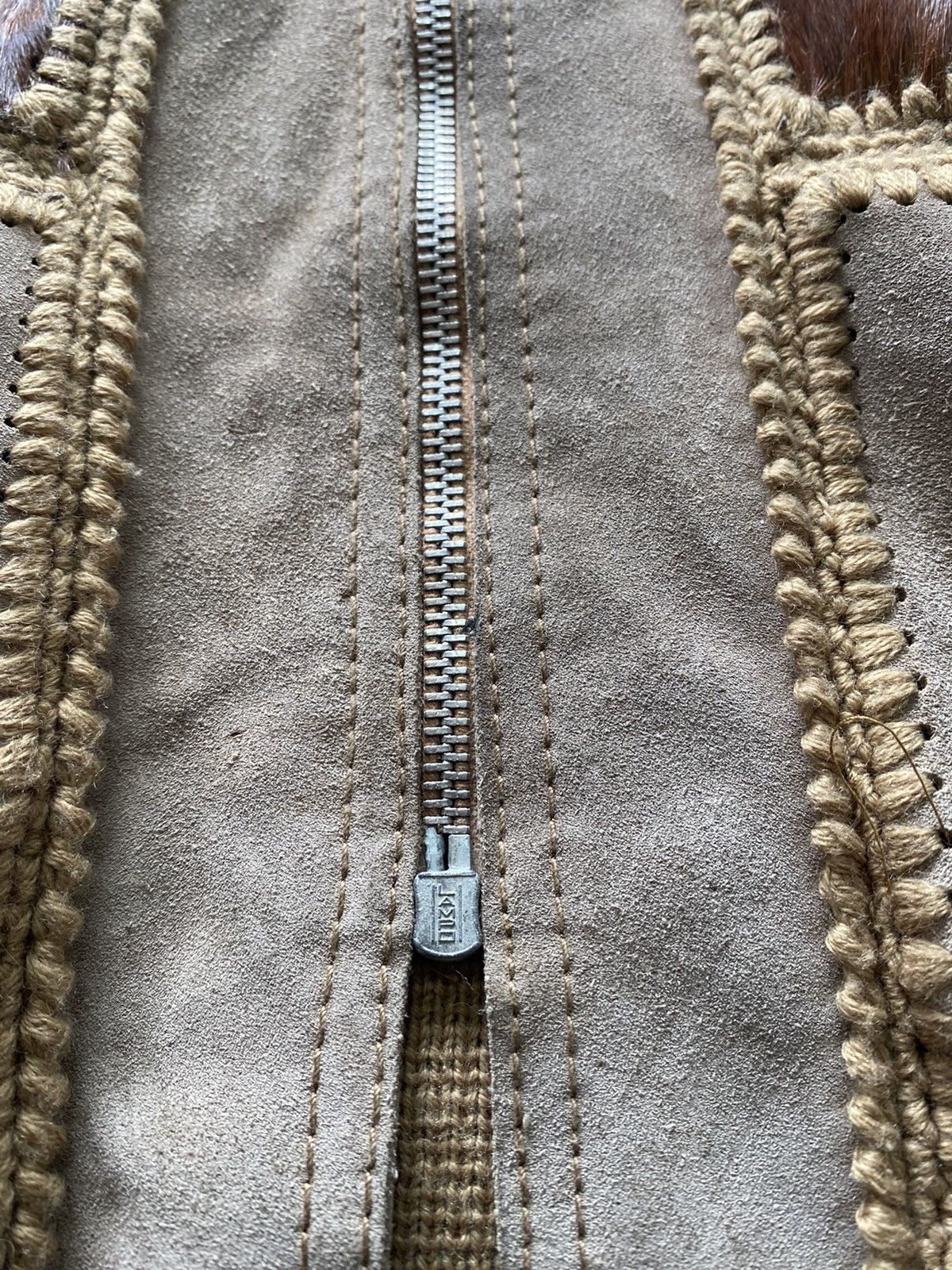 If Six Was Nine × Japanese Brand × Le Grande Bleu (L.G.B.) Vintage Moure Italy Handmade Jacket Knit Leather Patches Size US XL / EU 56 / 4 - 4 Thumbnail