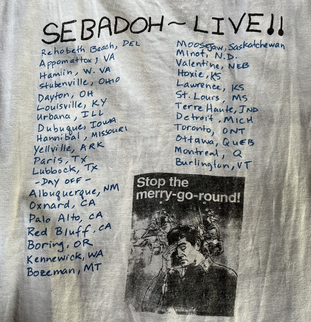 Band Tees × Vintage Vintage Tour 1995 SEBADOH Band Tshirt Size US XL / EU 56 / 4 - 9 Thumbnail