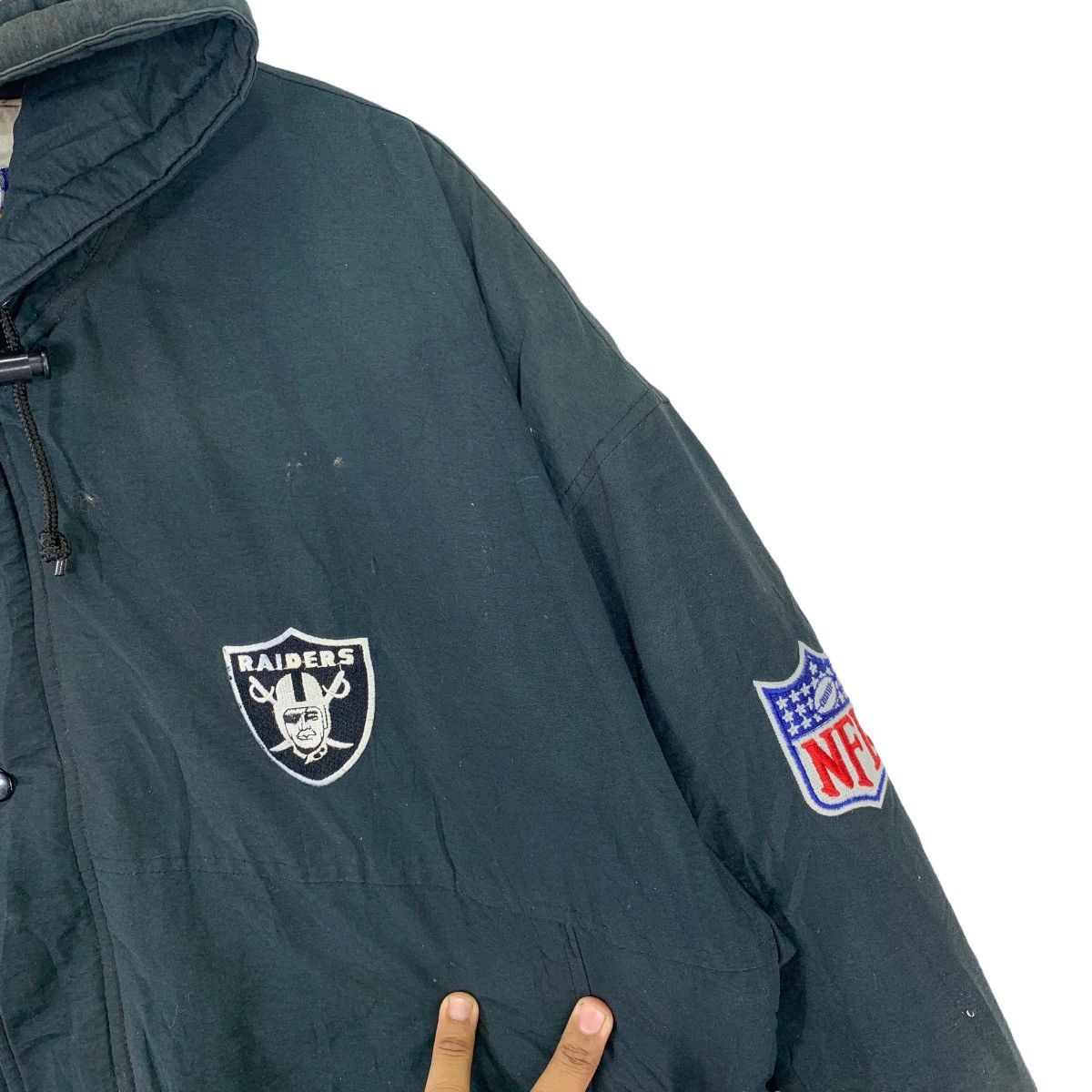 NFL × Vintage VINTAGE RAIDERS NFL BOMBER HOODIE JACKET SPORTSWEAR Size US L / EU 52-54 / 3 - 3 Thumbnail