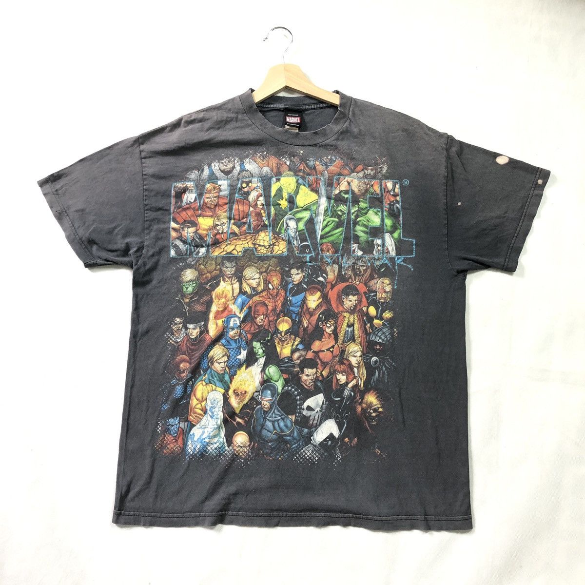 Vintage Marvel Civil War Sun Fades Distressed Tshirt