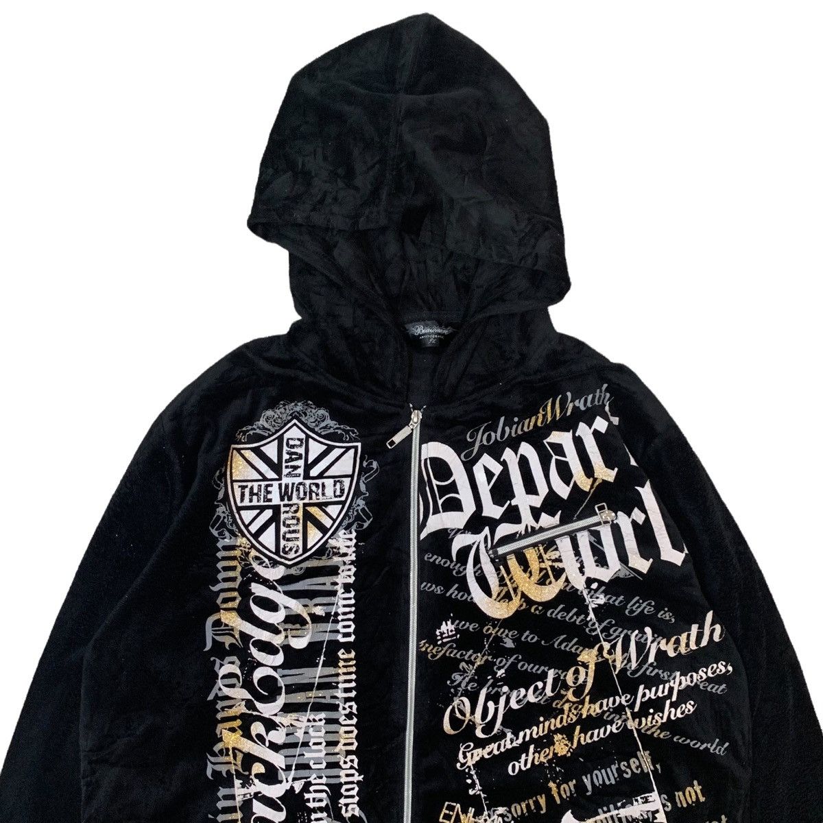 Japanese Brand ☠️Vintage Beaumere Velvet Skulls Design Hoodie Sweater Size US L / EU 52-54 / 3 - 4 Thumbnail