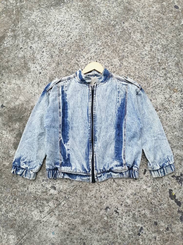 Vintage Vintage 80s Stone Washed Denim Jacket Size US S / EU 44-46 / 1 - 1 Thumbnail