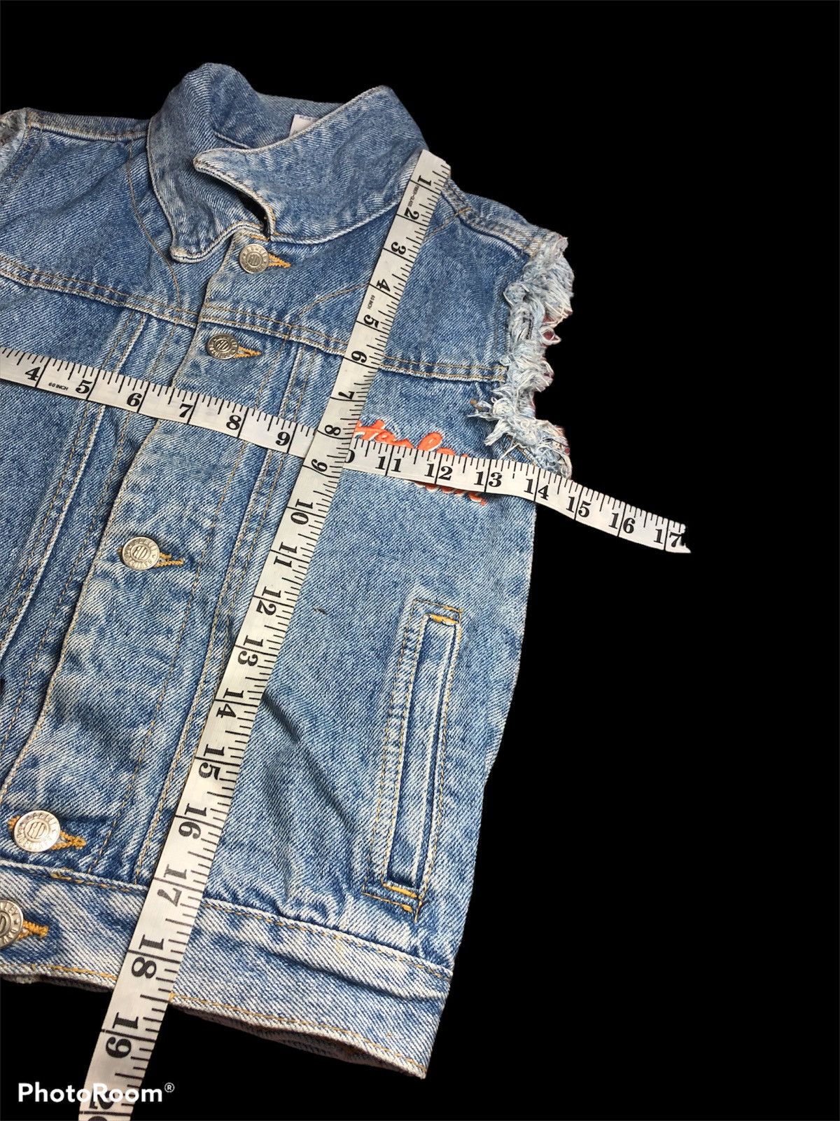 Harley Davidson × Vintage ‼️KIDS‼️VTGE SLEEVELESS TRUCKER JACKET Size US XXS / EU 40 - 6 Thumbnail