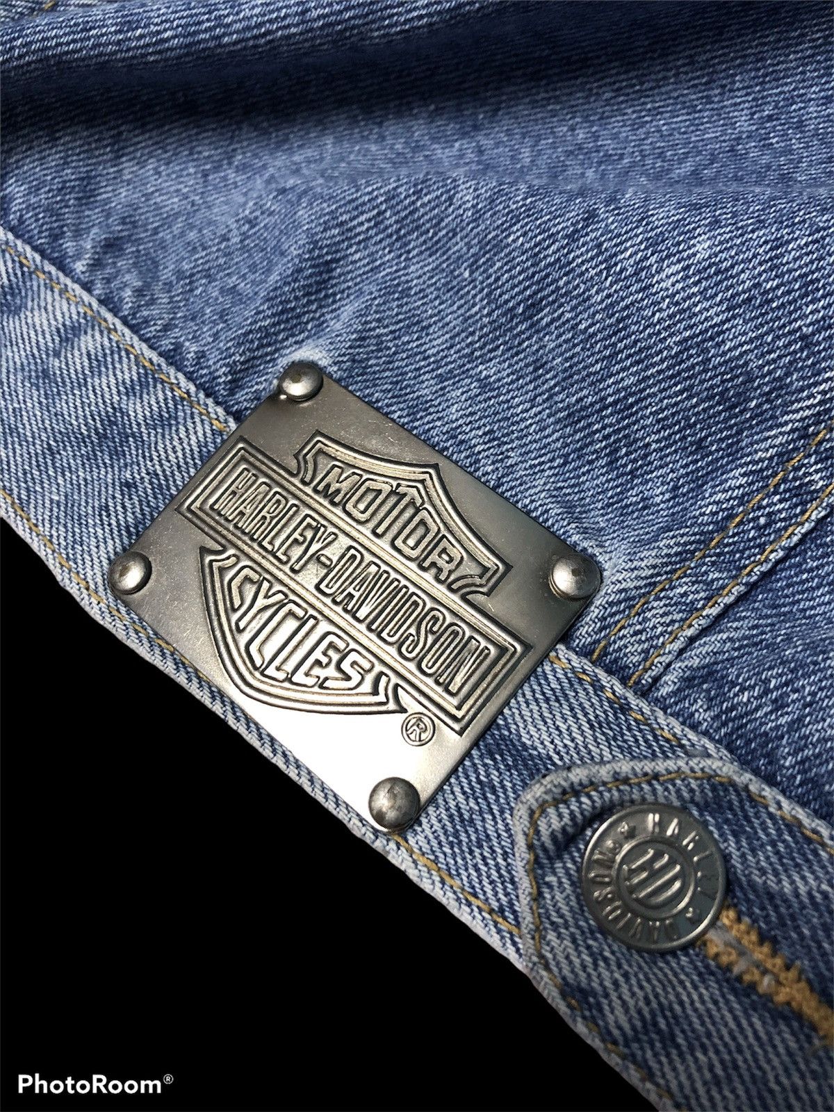 Harley Davidson × Vintage ‼️KIDS‼️VTGE SLEEVELESS TRUCKER JACKET Size US XXS / EU 40 - 4 Thumbnail