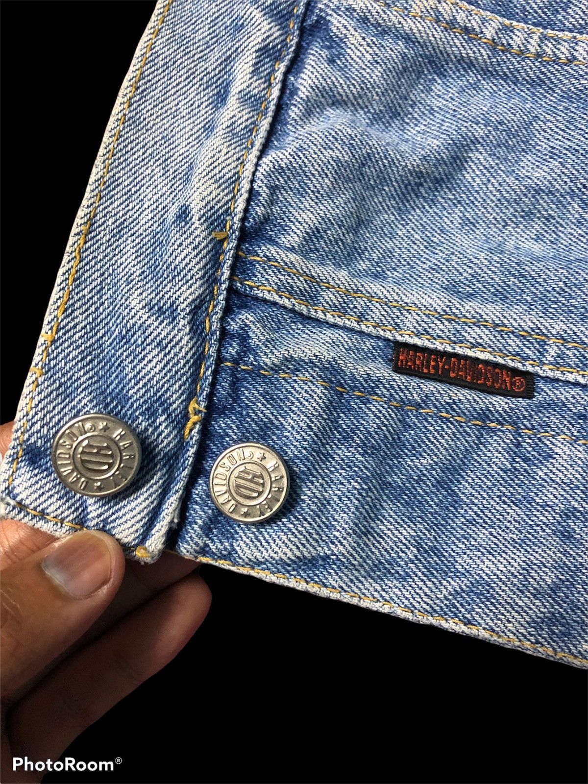 Harley Davidson × Vintage ‼️KIDS‼️VTGE SLEEVELESS TRUCKER JACKET Size US XXS / EU 40 - 3 Thumbnail