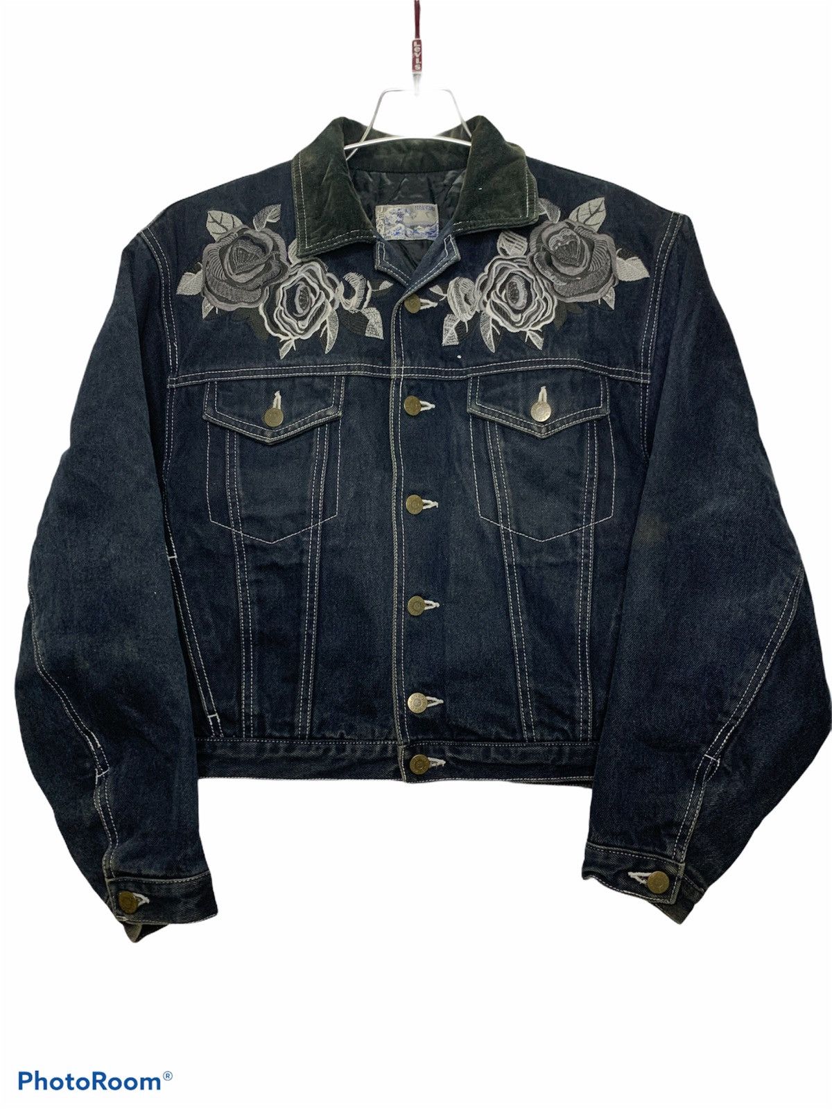 Rare!!! kenzo Jeans Denim Jacket Embroidered Flower 🌹