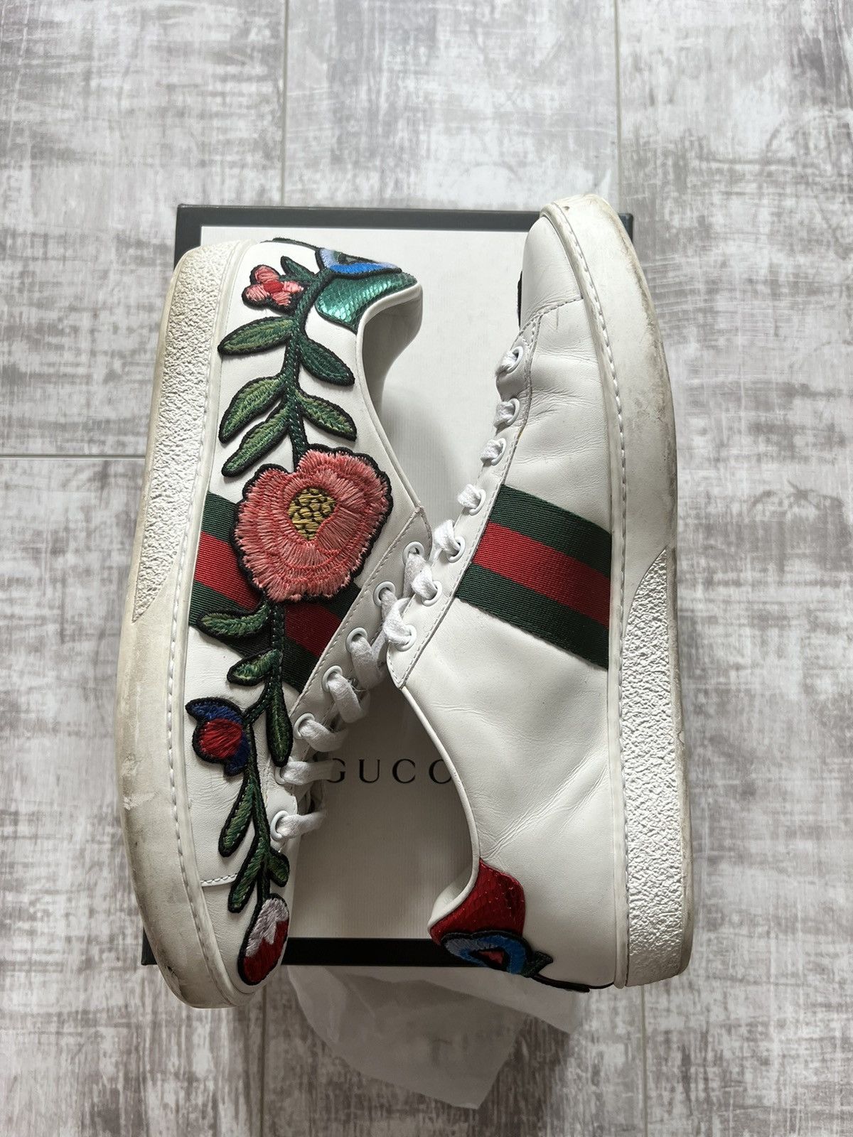 Girls Gucci floral high tops Sz 28 popular