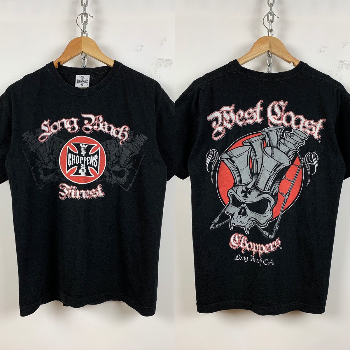 Vintage Vintage West Coast Choppers Double Sided Black T-Shirt Size US M / EU 48-50 / 2 - 1 Thumbnail