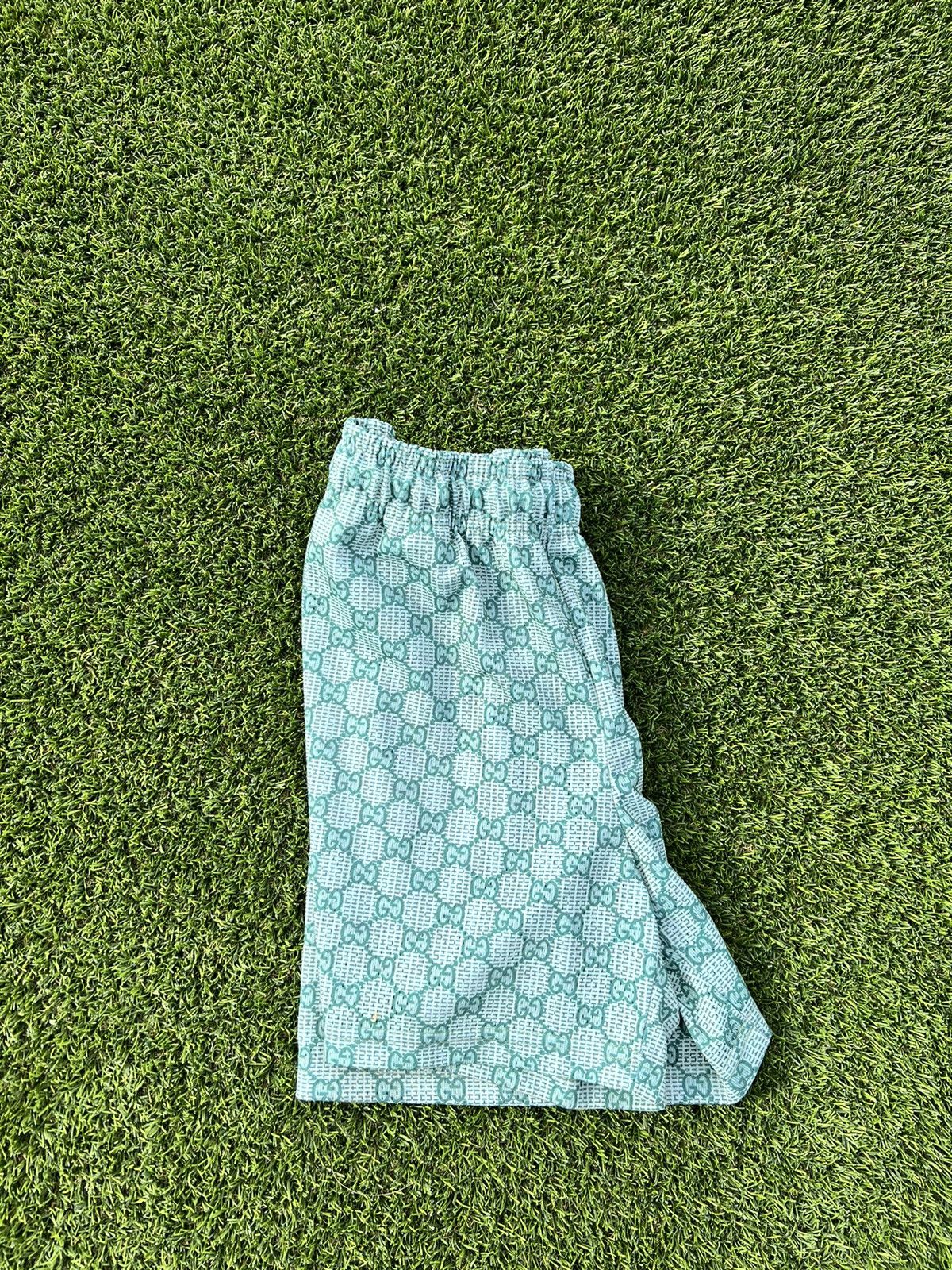 Bravest Studios Bravest Studios Sage Green Gucci monogram shorts size  medium | Grailed